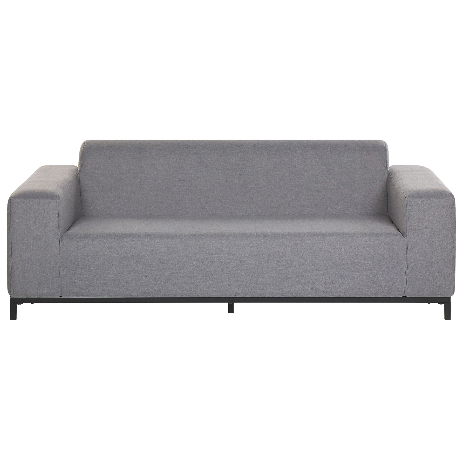 Beliani Sofa ogrodowa szara z czarnym ROVIGO
