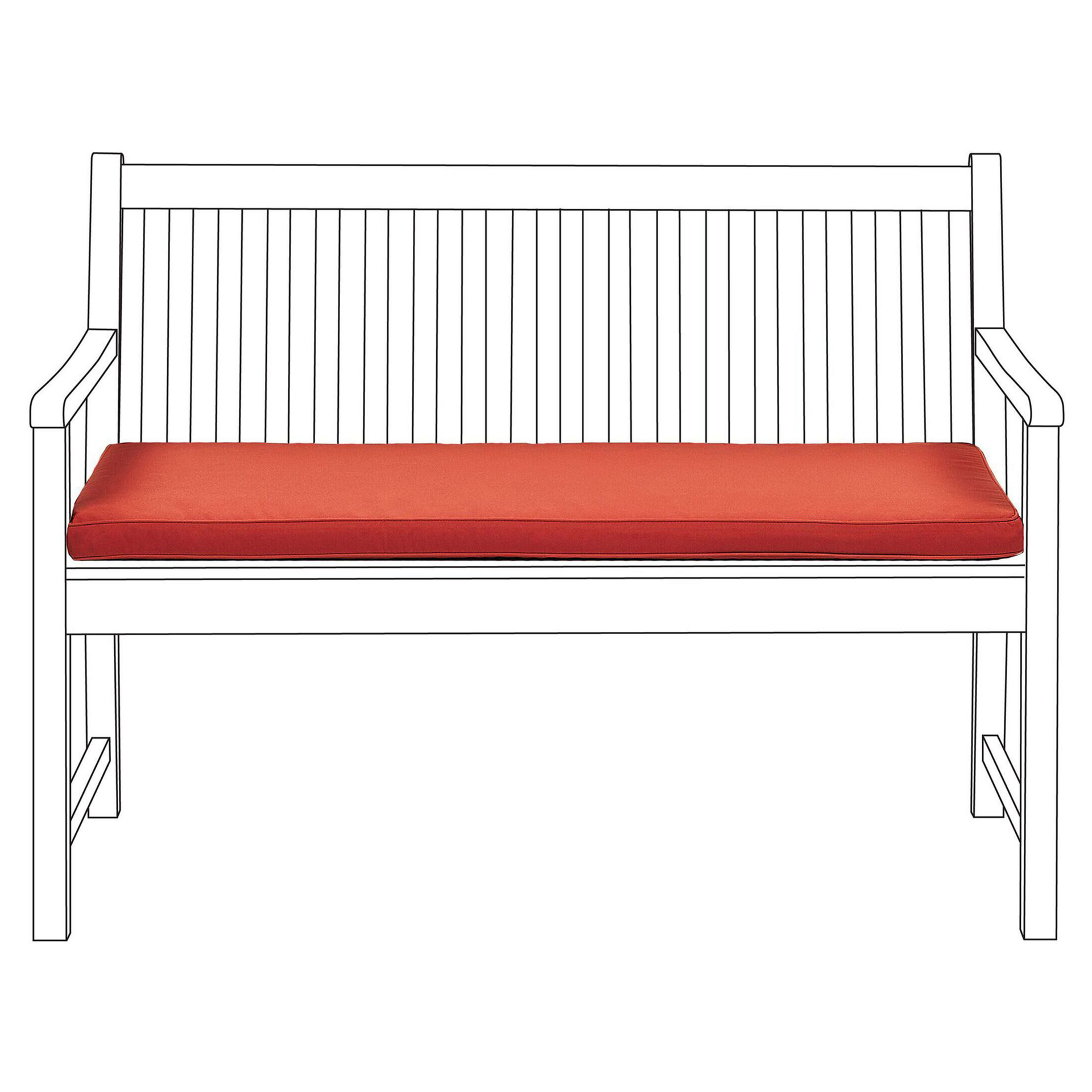 Beliani Poduszka na ławkę ogrodową 112 x 54 cm czerwona VIVARA