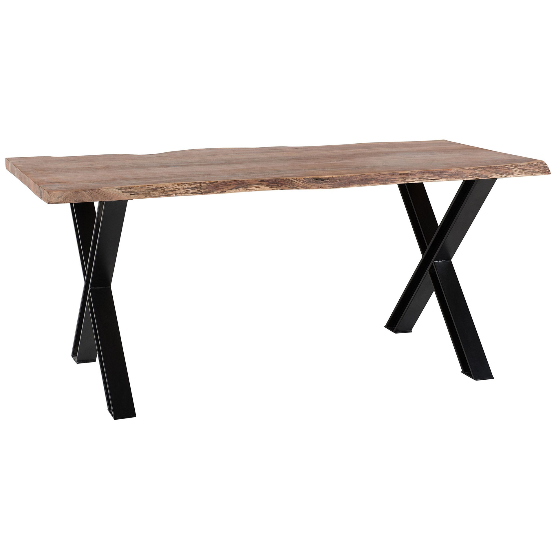 Beliani Stół do jadalni drewniany brązowy 180 x 95 cm BROOKE