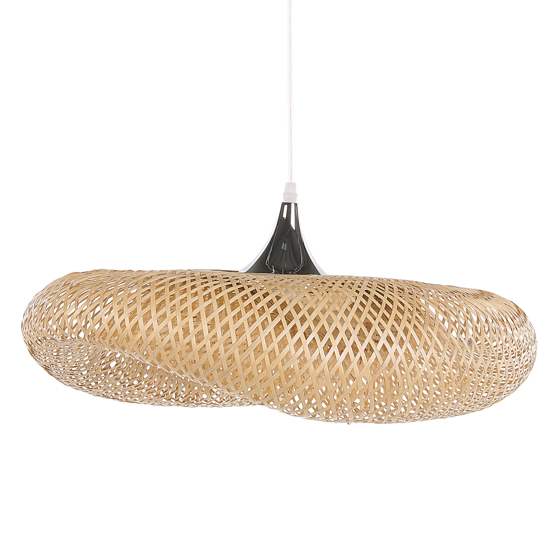 Lampa wisząca bambusowa jasne drewno BOYNE mała!