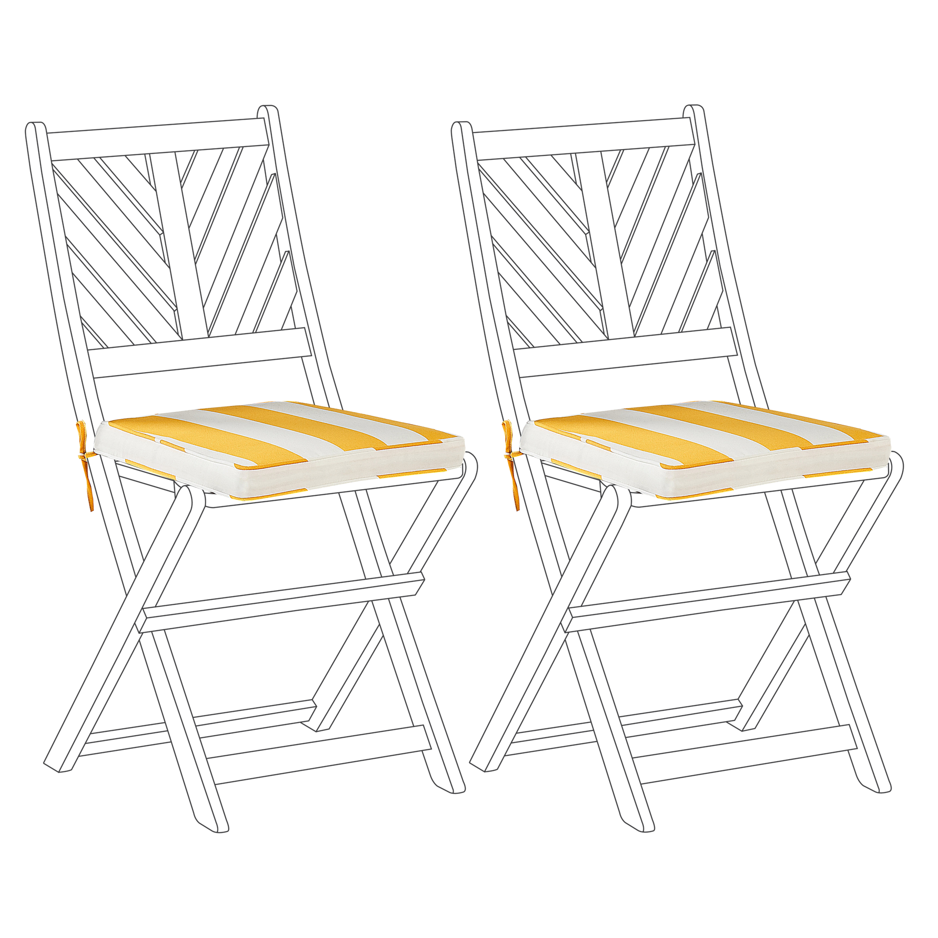 Zestaw 2 poduszek na krzesła ogrodowe żółto-biały TERNI