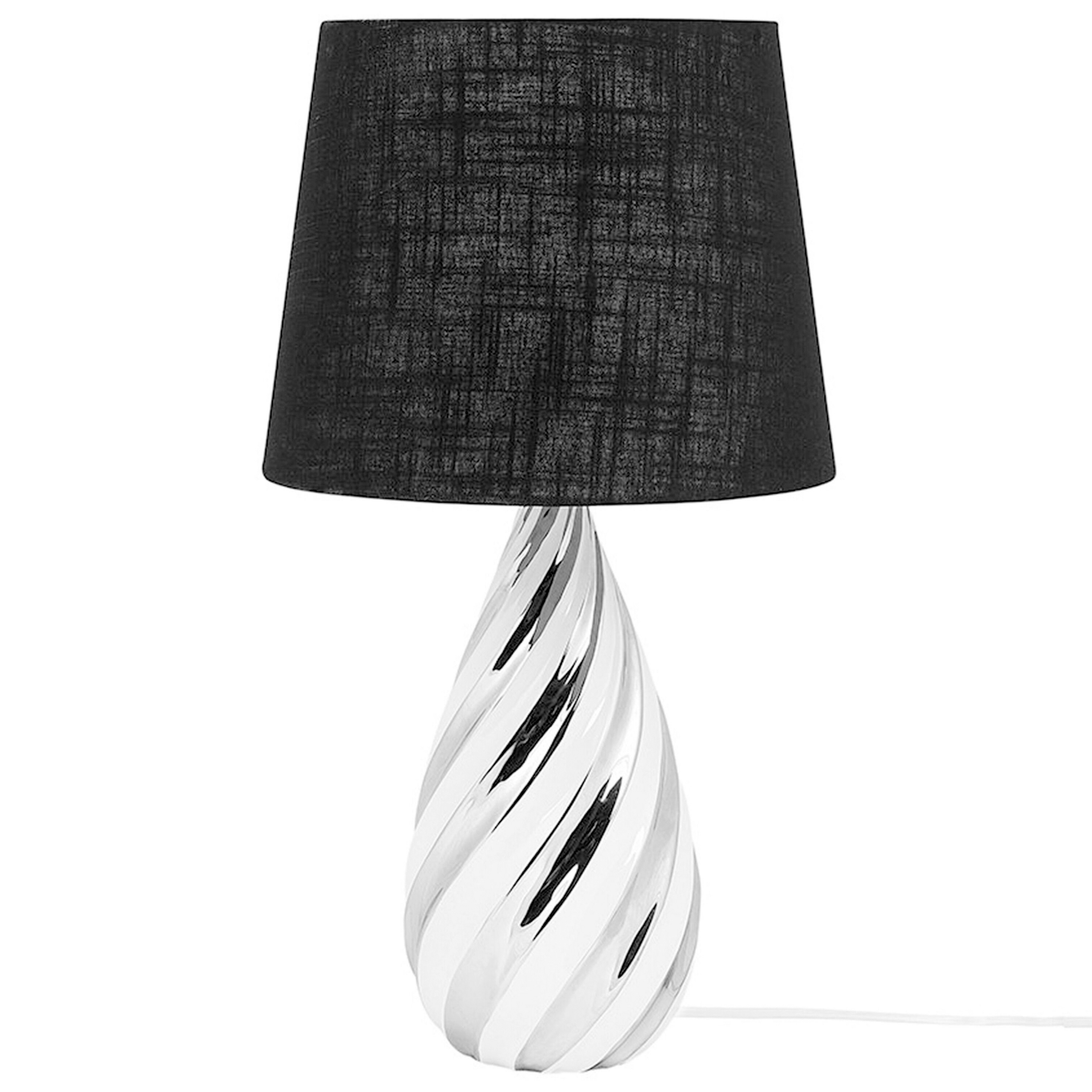 Beliani Lampa stołowa czarna/srebrna 65 cm VISELA