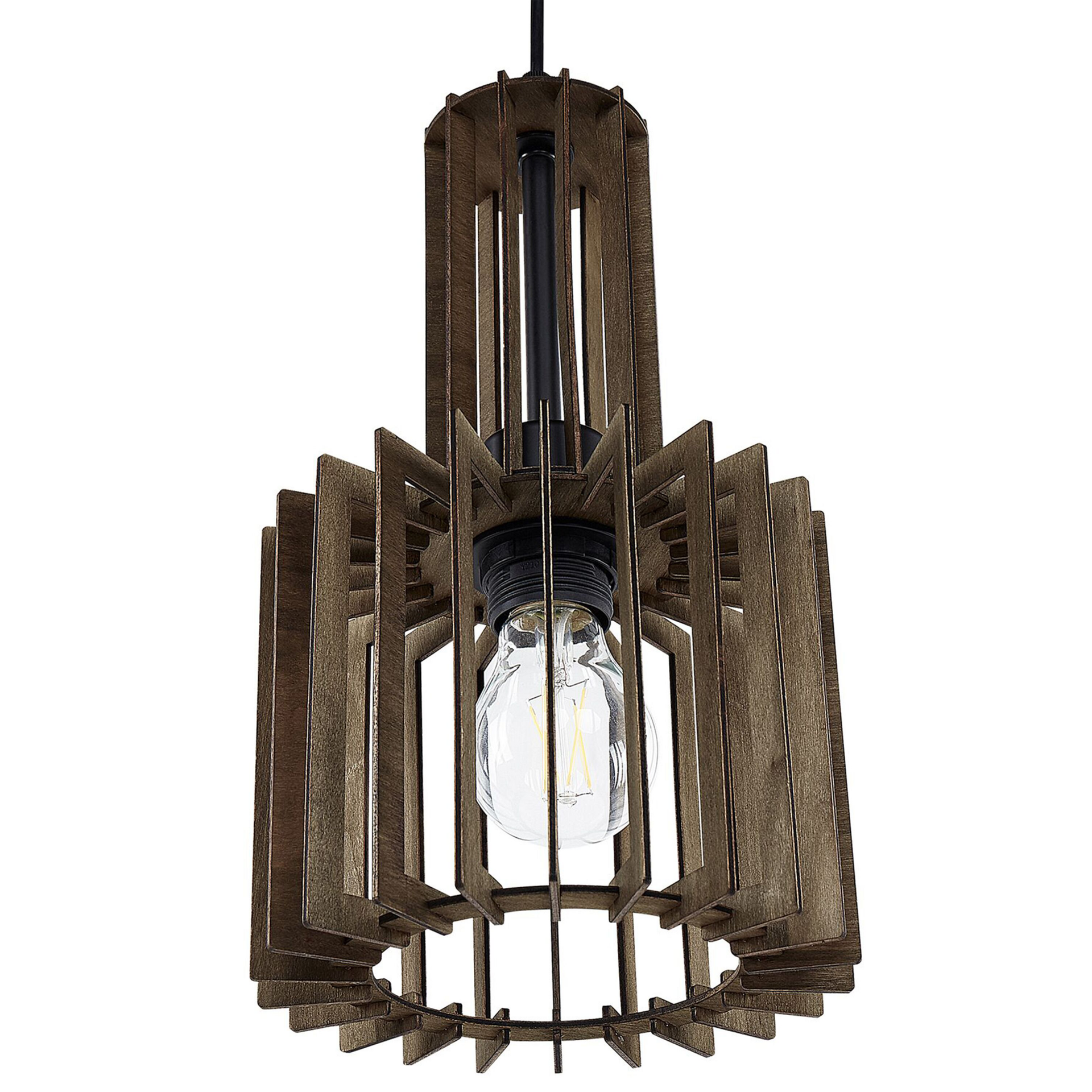 Beliani Lampa wisząca Lampa wisząca ciemne drewno NIARI 243068