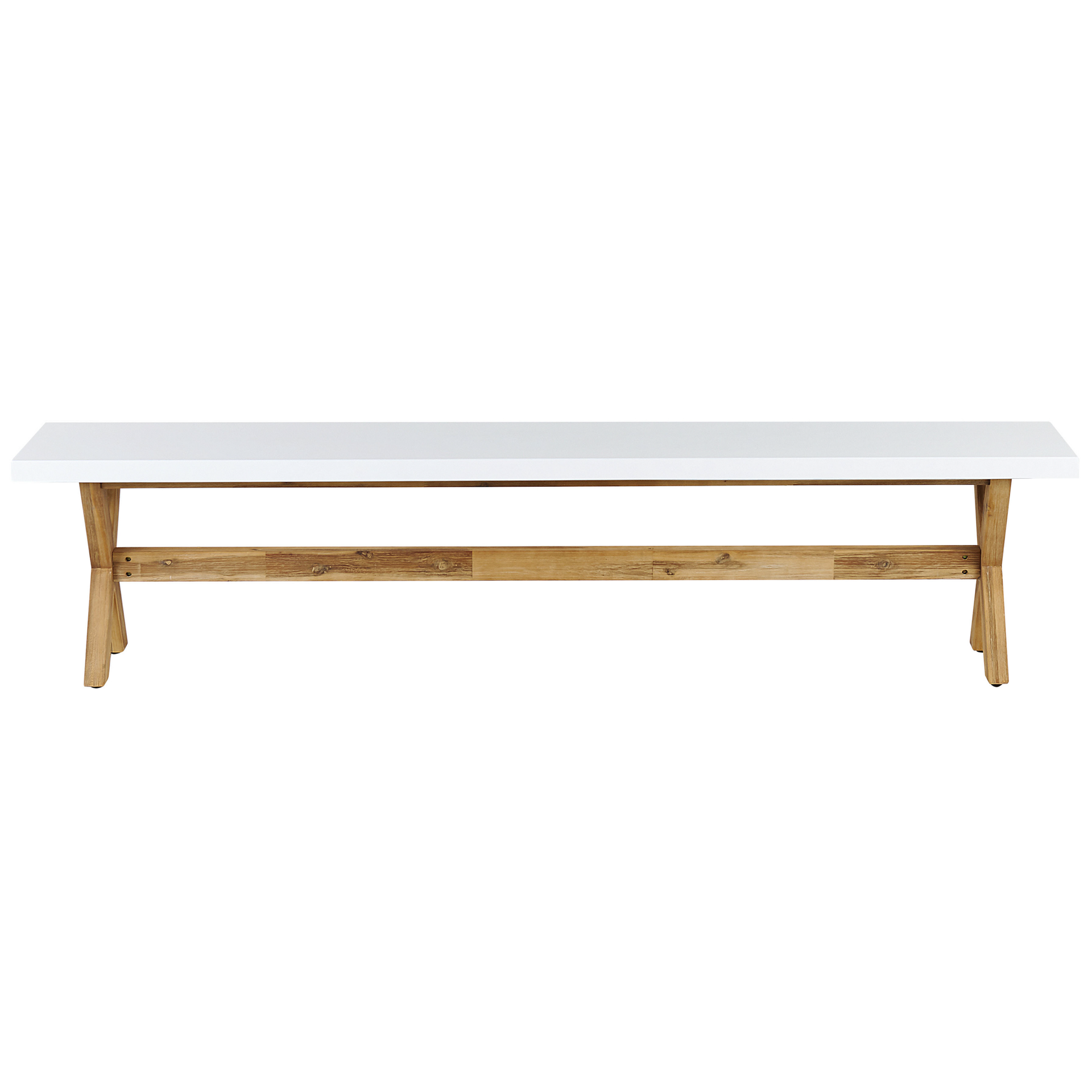 Ławka Ogrodowa 200 Cm Betonowa Biała Olbia