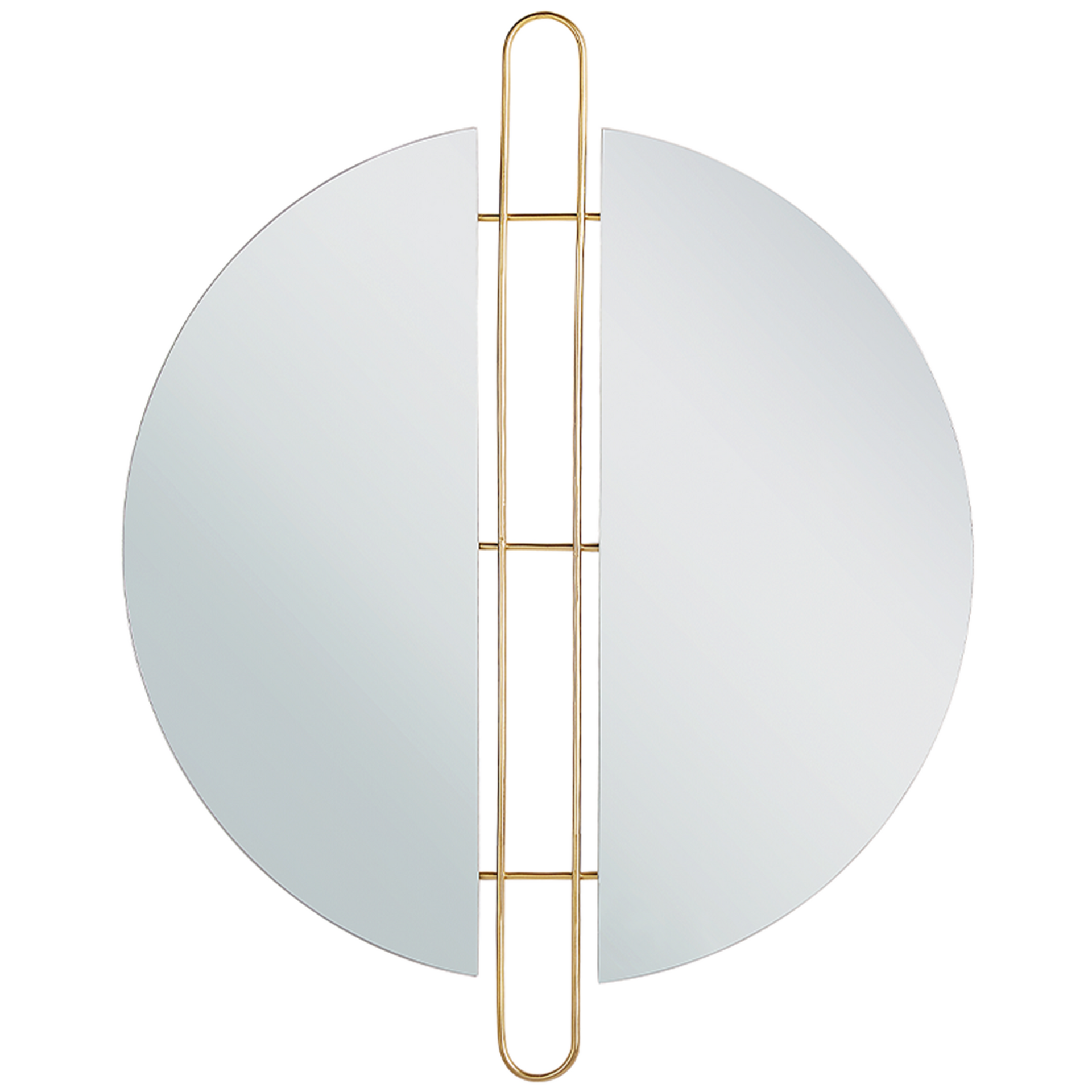 Metalowe Okrągłe Lustro Ścienne Ø 52 Cm Złote Attin