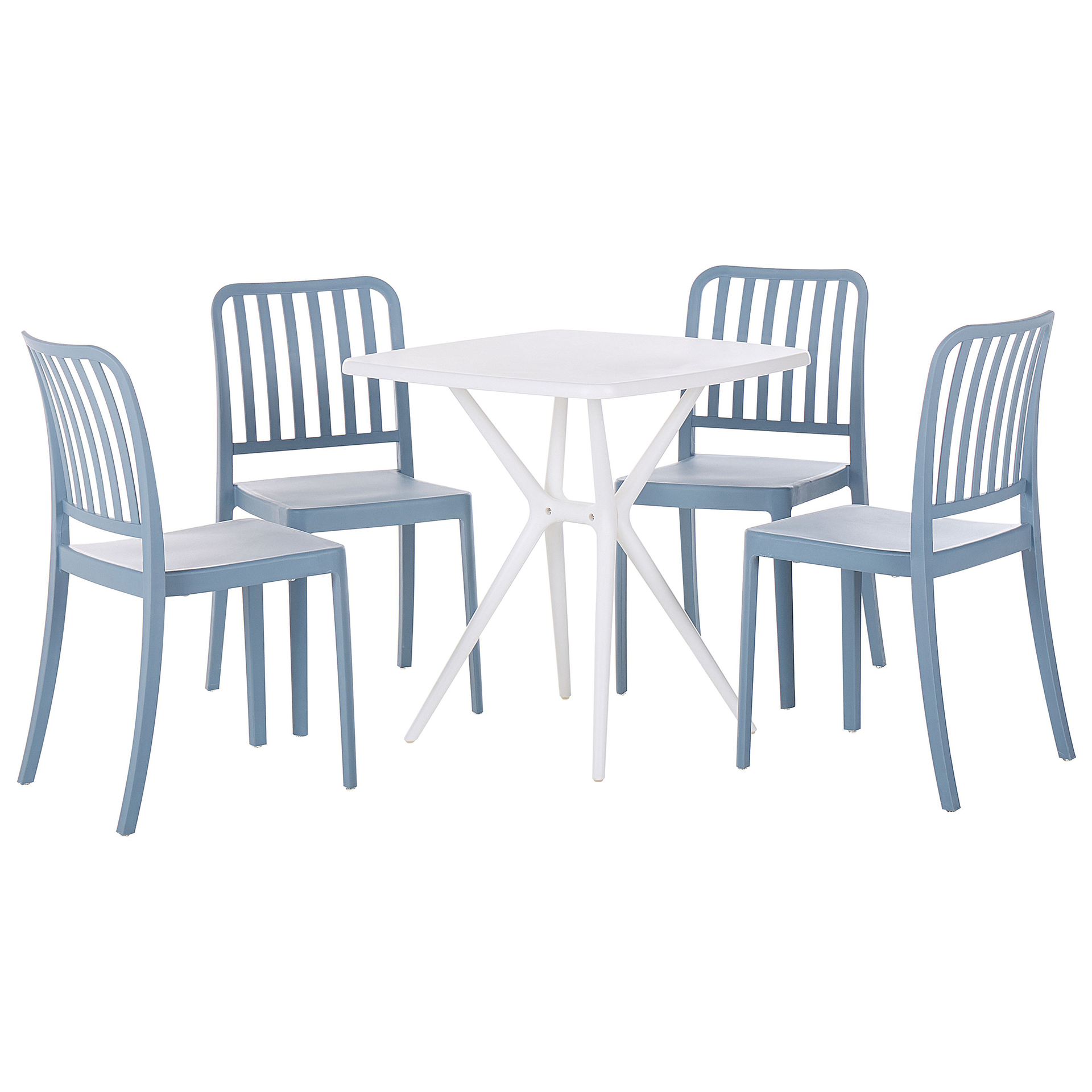 Lumarko Zestaw Ogrodowy Stół I 4 Krzesła Niebieski Z Białym Sersale