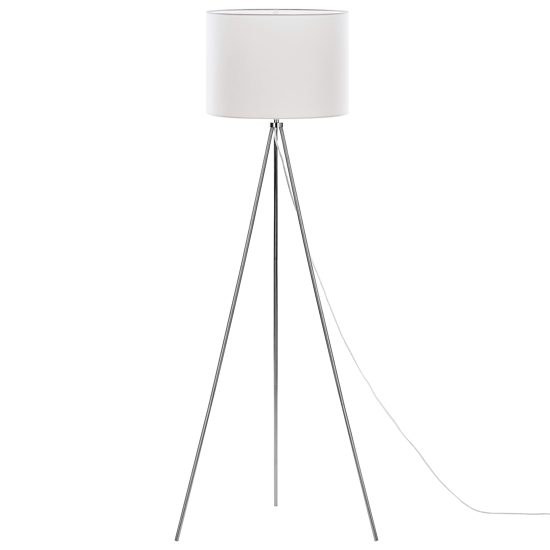 Beliani Lampa stojąca chromowano-biała 148 cm VISTULA