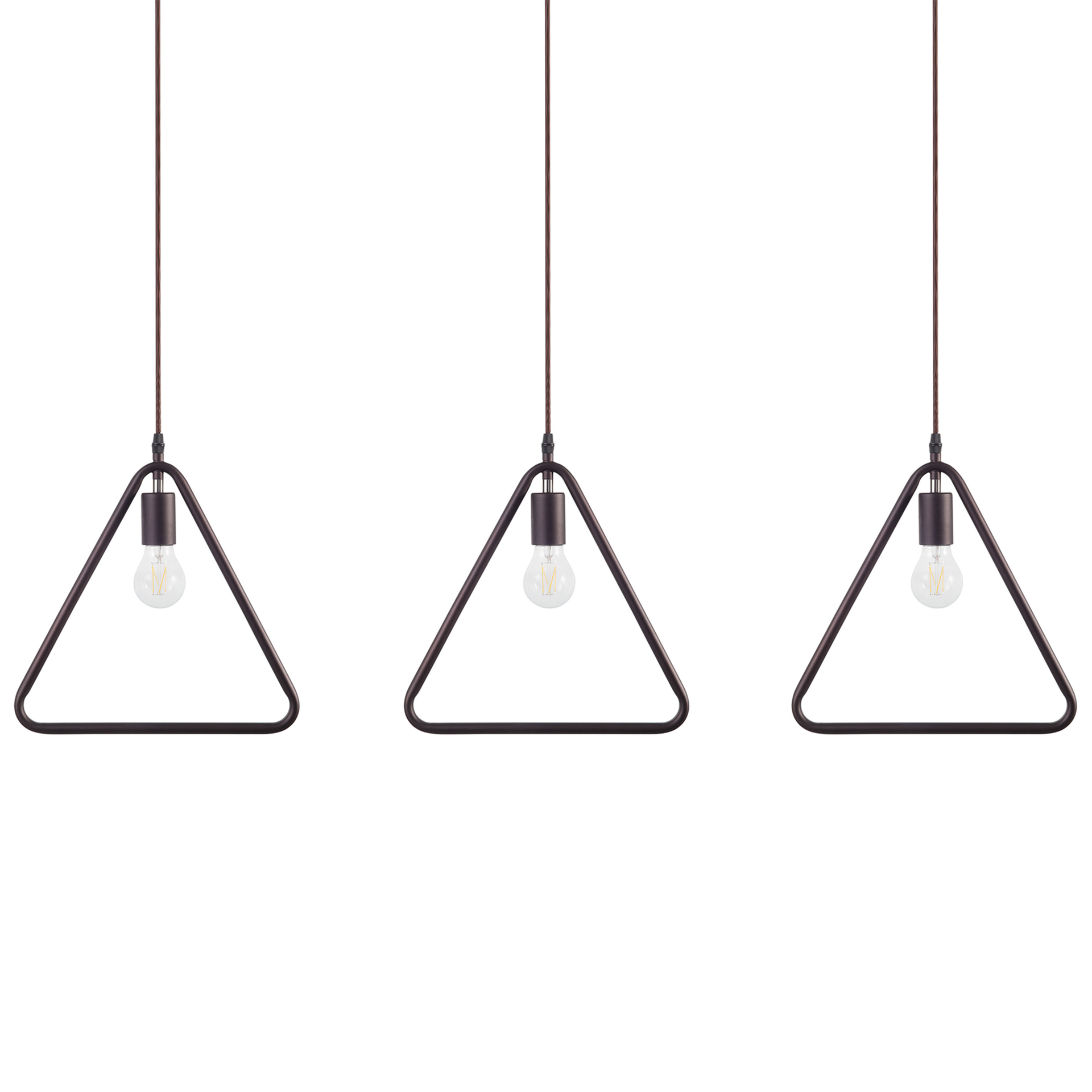 Beliani Lampa wisząca Zestaw 3 lamp wiszących metalowy brązowy JURUENA 196825
