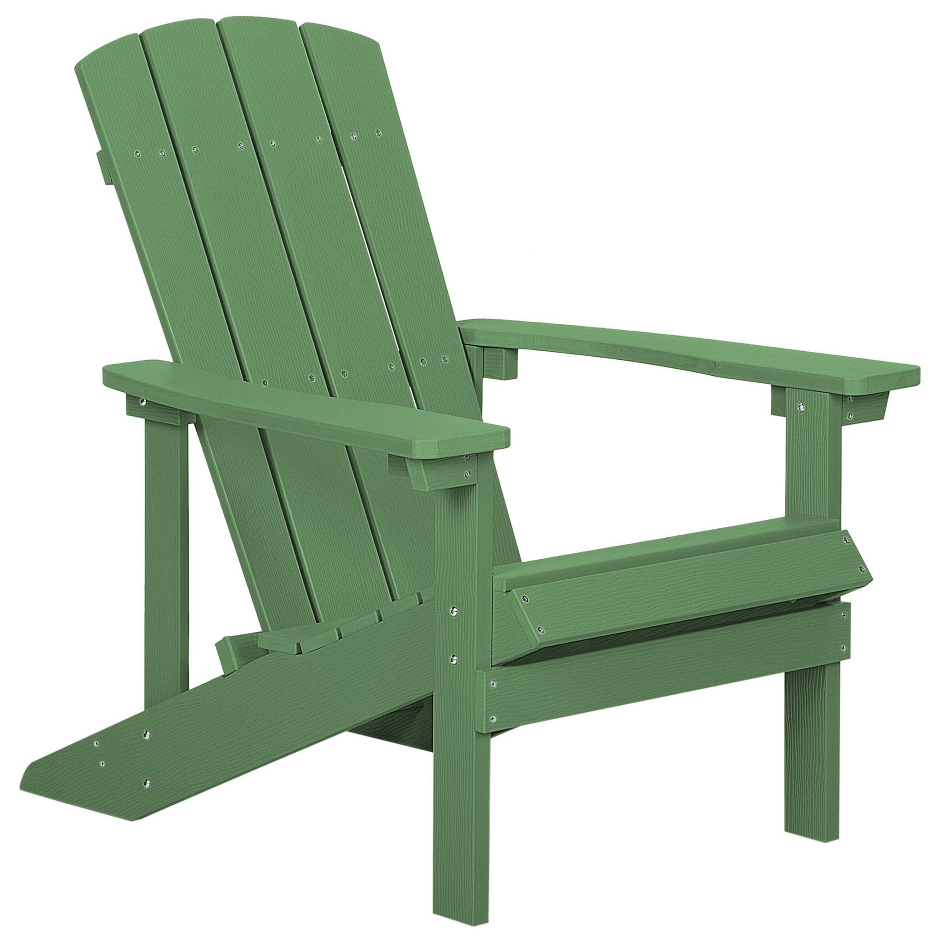 Beliani Krzesło ogrodowe zielone ADIRONDACK