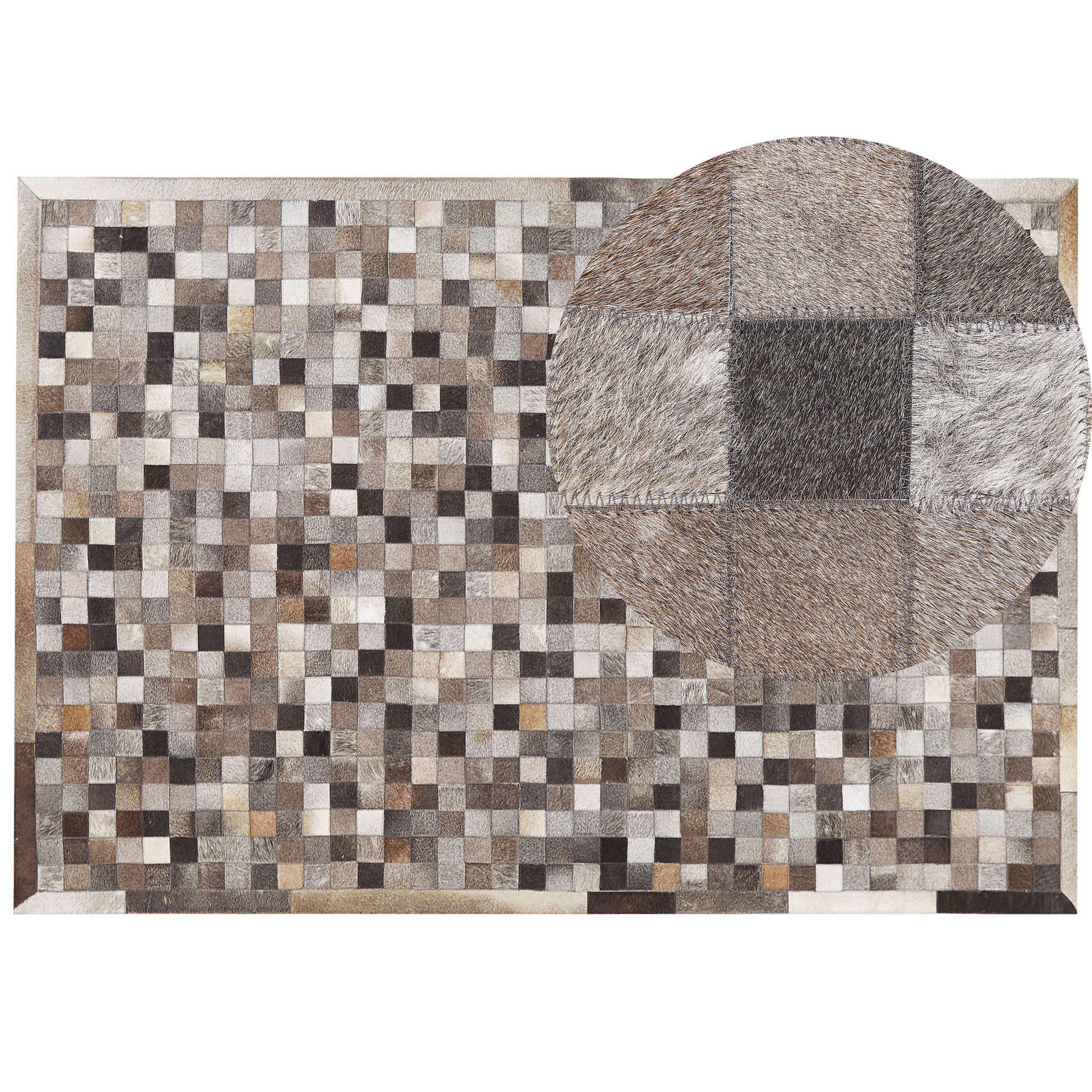 Beliani Dywan patchwork skórzany 160 x 230 cm wielokolorowy ARMUTLU
