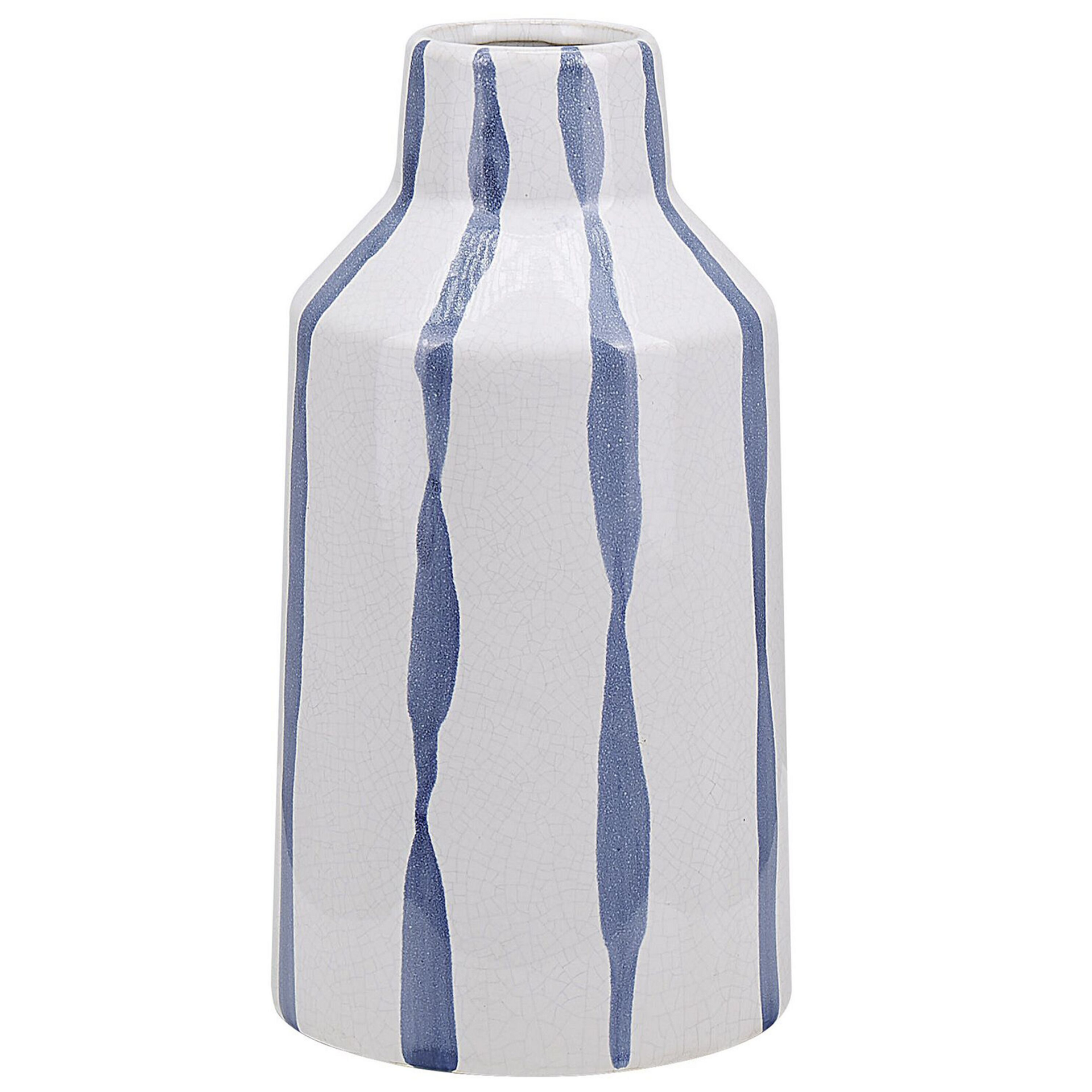 Wazon Na Kwiaty Ceramiczny Biały Z Niebieskim Assus