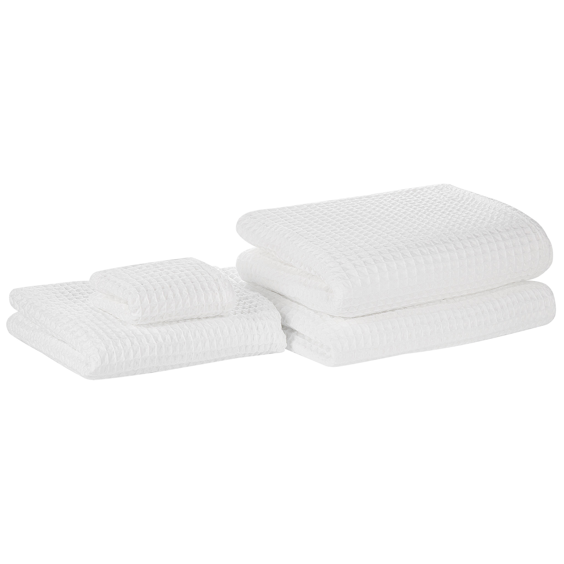 Zdjęcia - Ręcznik Beliani Komplet 4 ręczników bawełnianych biały AREORA 