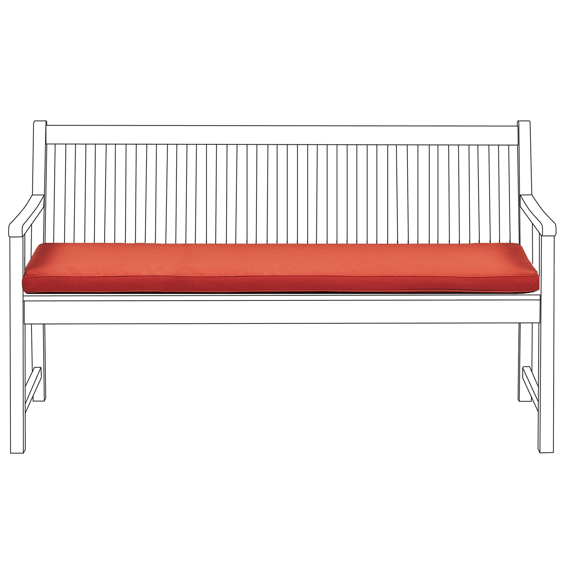 Beliani Poduszka na ławkę ogrodową 152 x 54 cm czerwona VIVARA