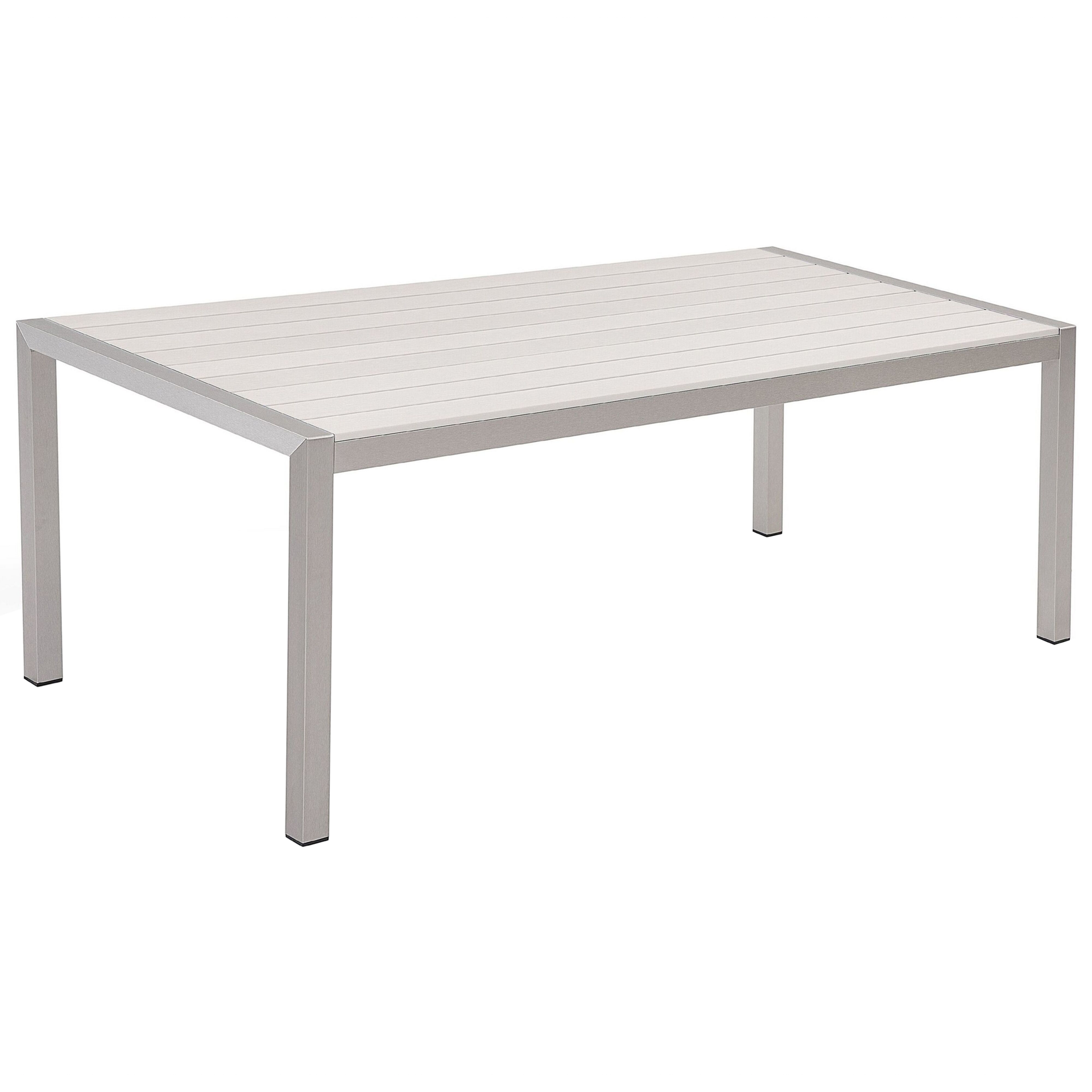 Beliani Stół ogrodowy z aluminium 180 x 90 cm biały VERNIO
