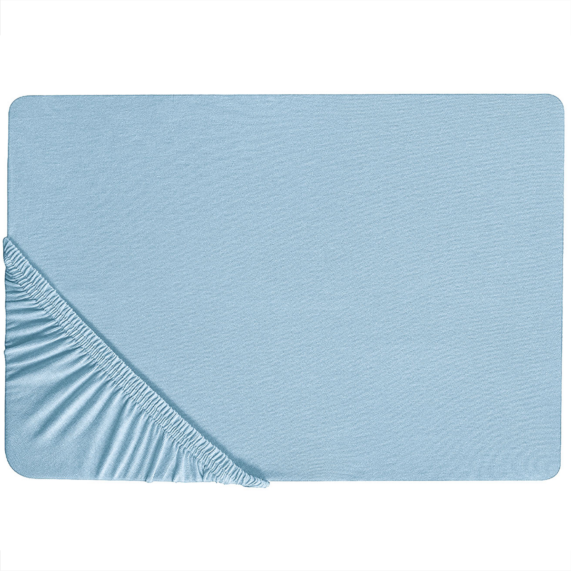 Фото - Постільна білизна Shumee Bawełniane prześcieradło z gumką 200 x 200 cm niebieskie HOFUF 