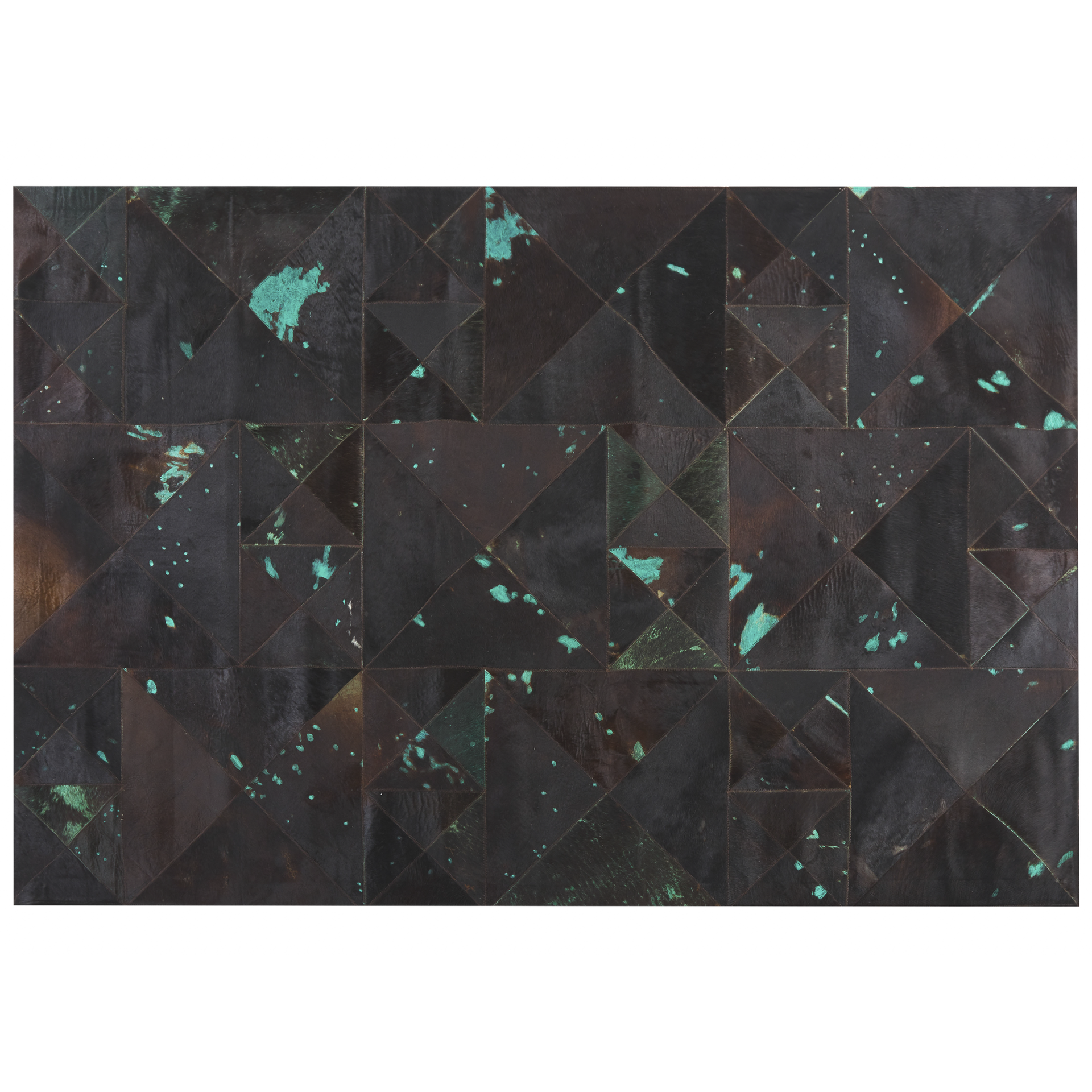Beliani Dywan skórzany czarny/turkusowy 160 x 230 cm ATALAN