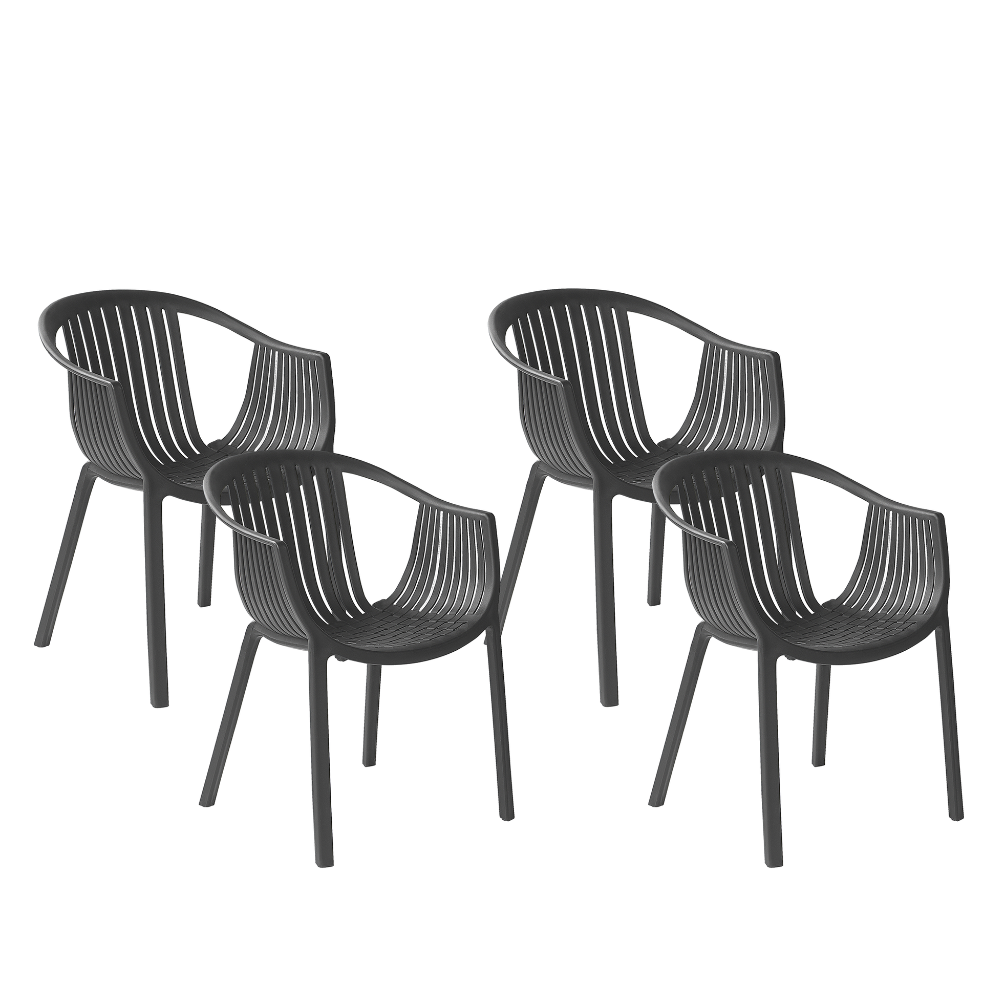Shumee Zestaw 4 krzeseł ogrodowych czarny NAPOLI 266418