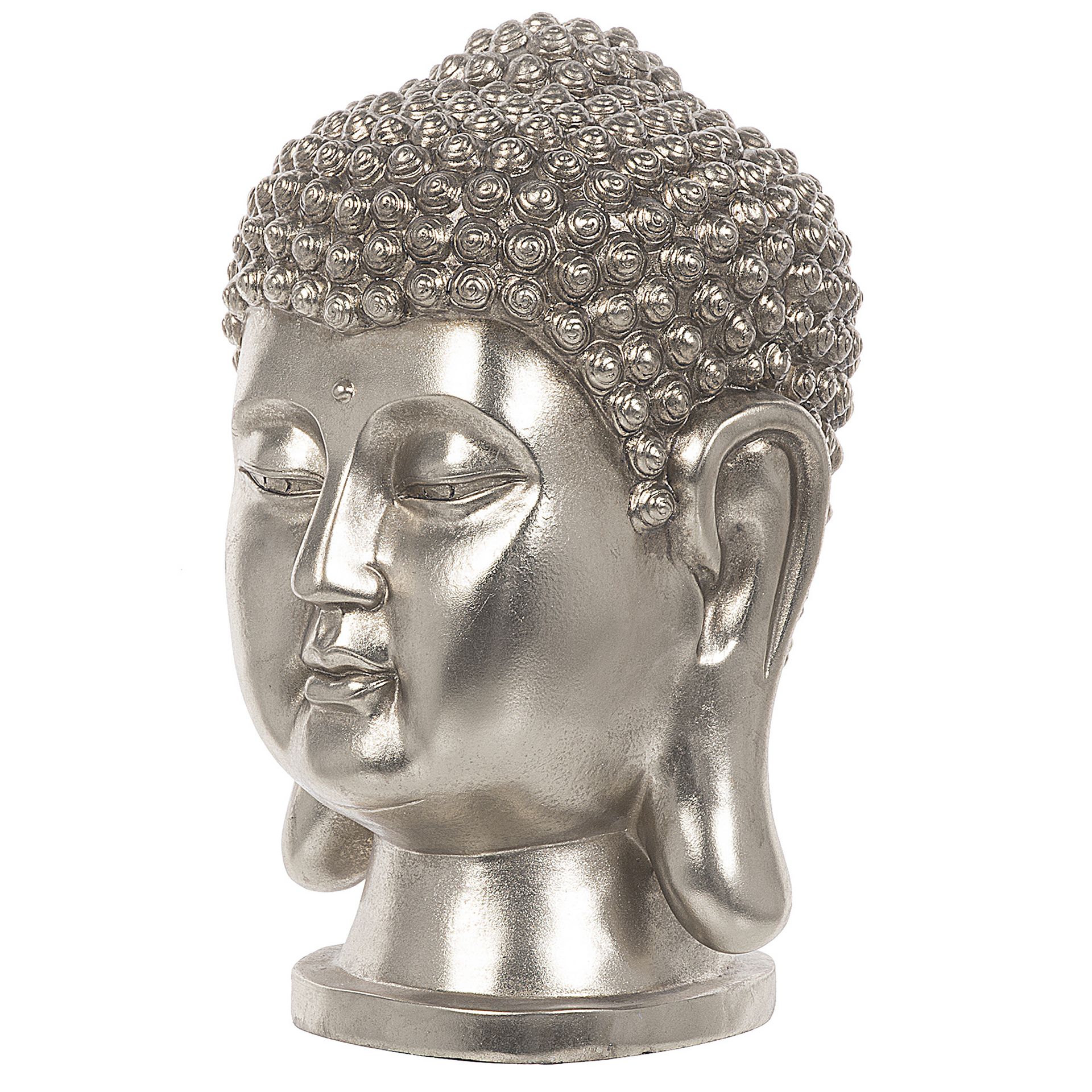 Beliani Figurka dekoracyjna srebrna BUDDHA