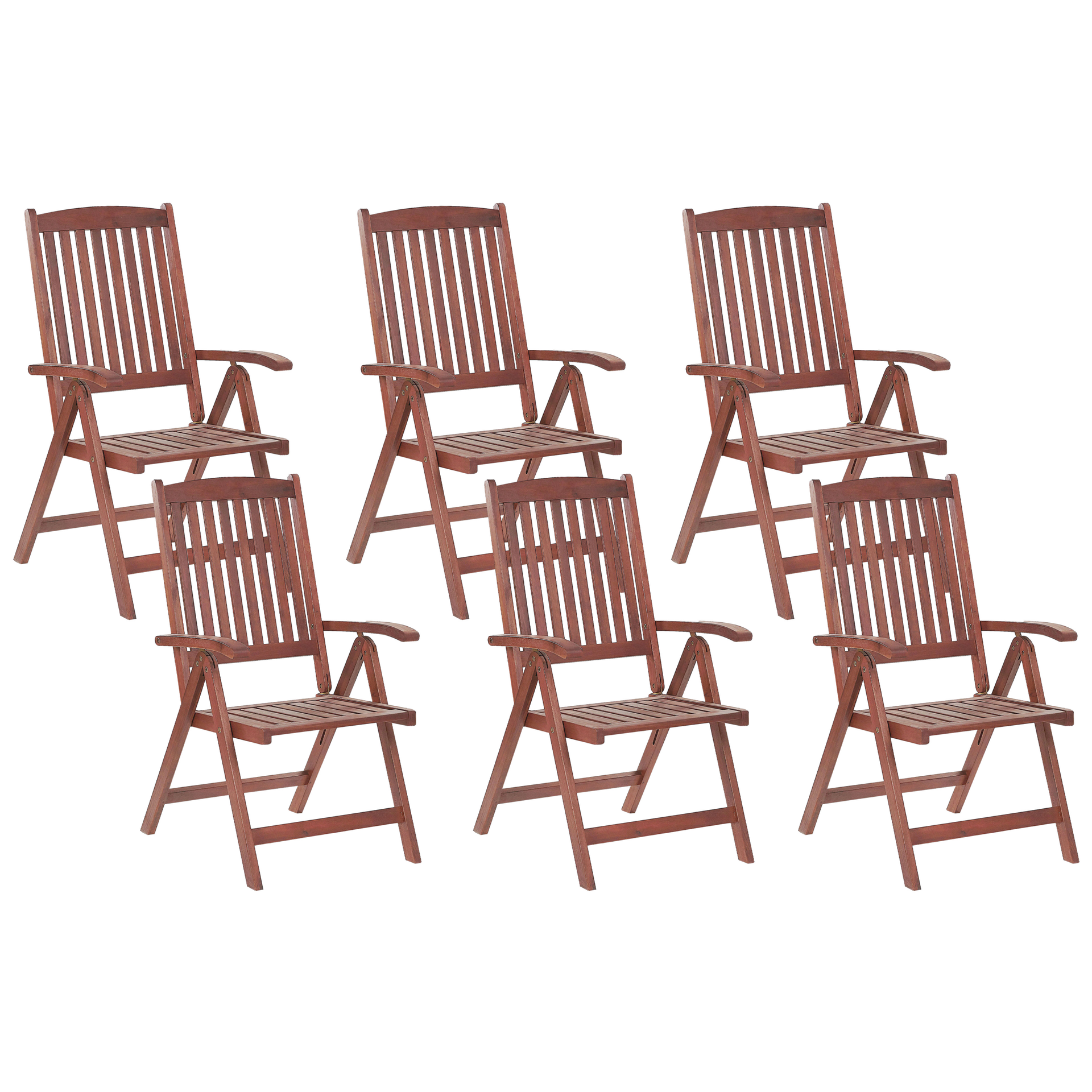 Beliani Zestaw 6 krzeseł ogrodowych drewnianych TOSCANA