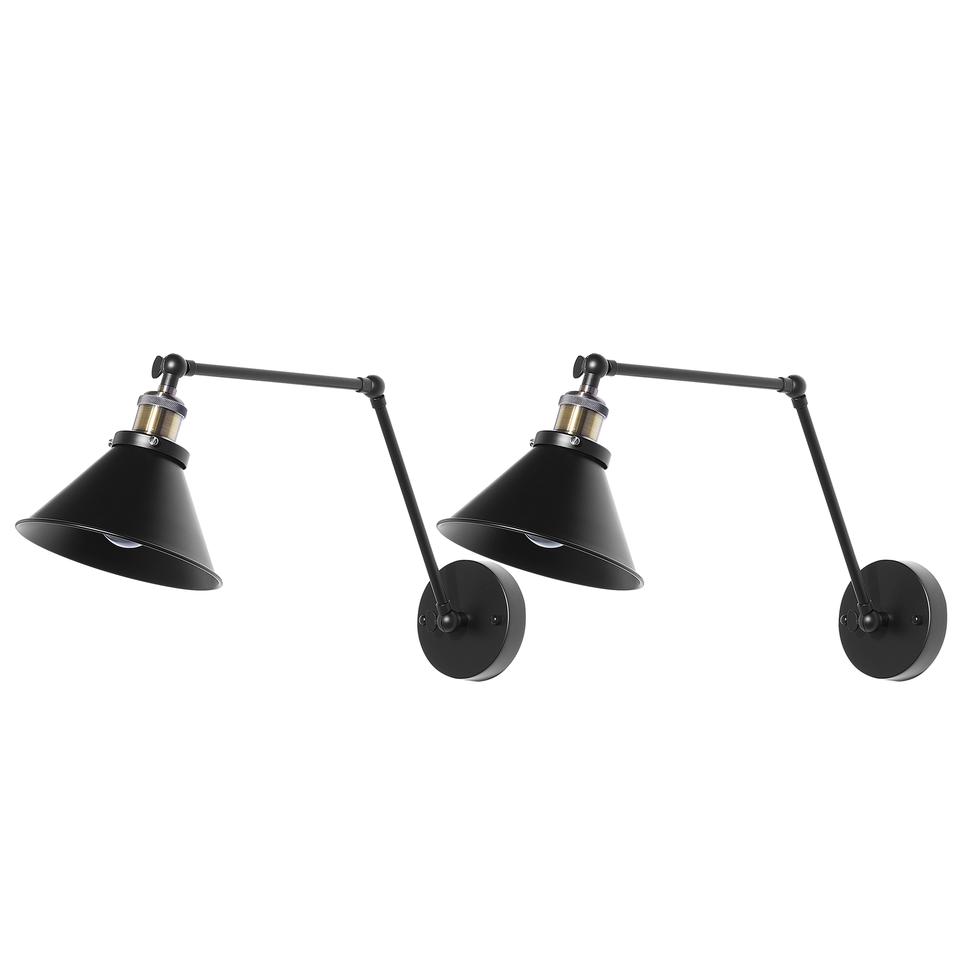 Beliani Kinkiet Zestaw 2 lamp ściennych czarny NARVA 199032