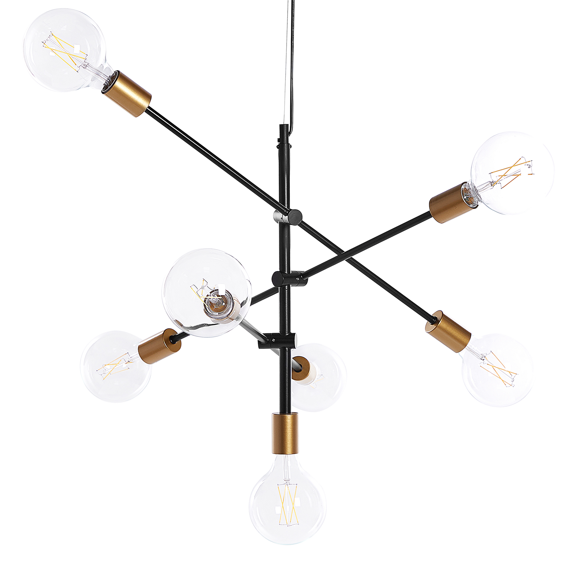 Lampa Wisząca 7-punktowa Metalowa Czarna Cremera!