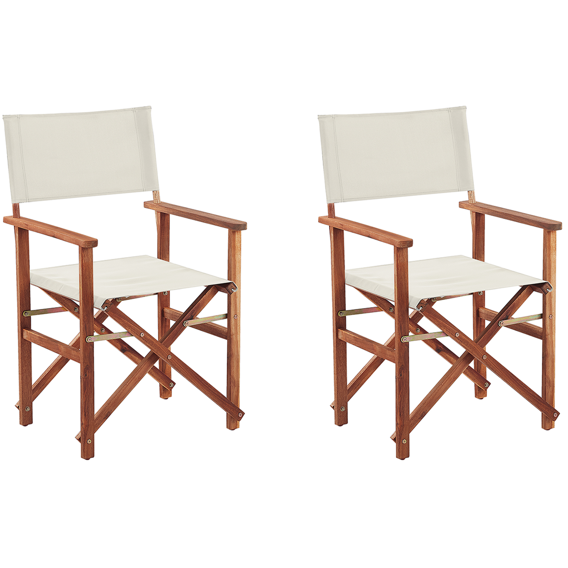 Shumee Zestaw 2 krzeseł ogrodowych akacjowych ciemne drewno z białym CINE 288078