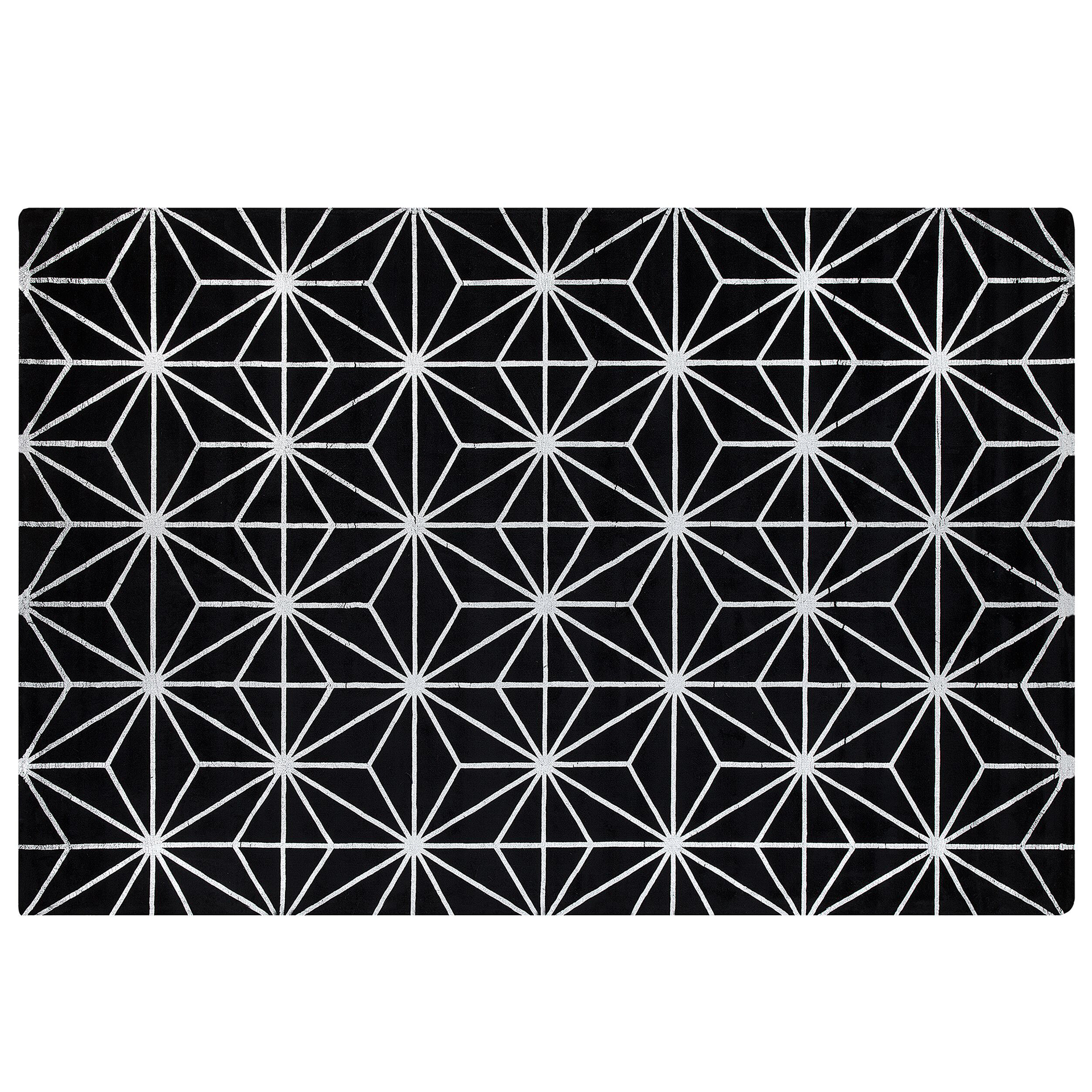 Beliani Dywan z wiskozy 140 x 200 cm czarny SIBEL