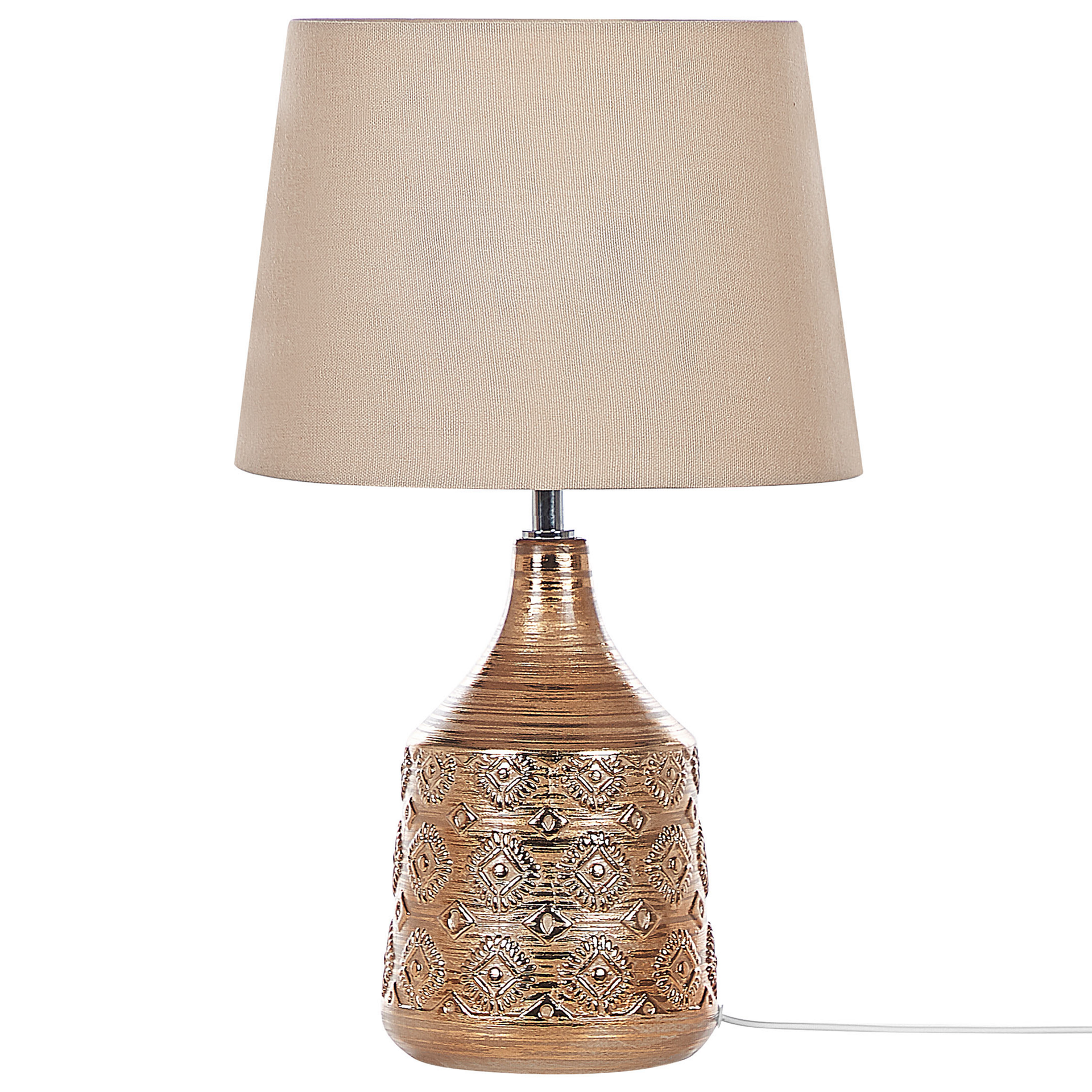 Lampa Stołowa Ceramiczna Brązowa Wari
