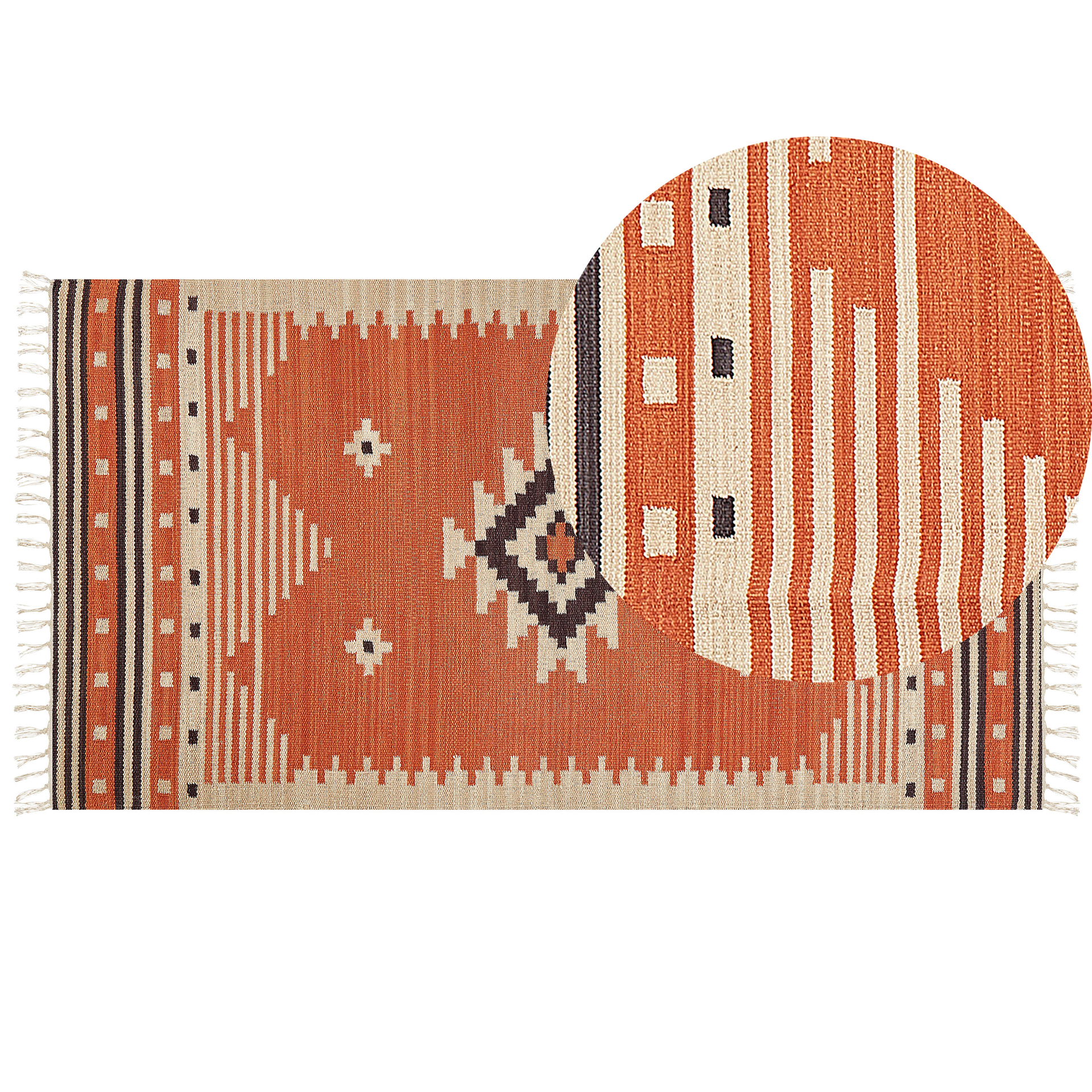 Dywan bawełniany kilim 80 x 150 cm pomarańczowy GAVAR