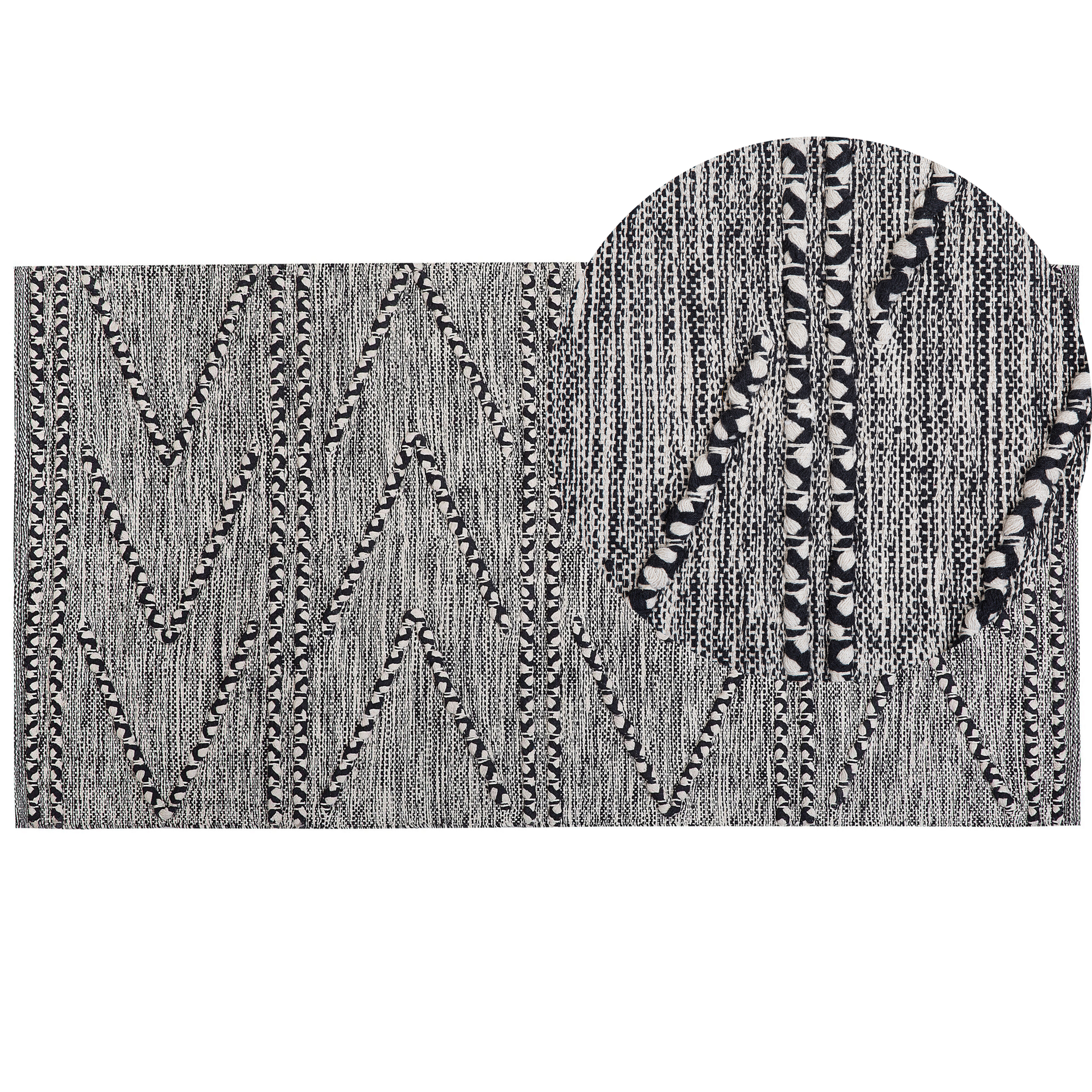 Beliani Dywan krótkowłosy 80 x 150 cm czarno-biały TERMAL