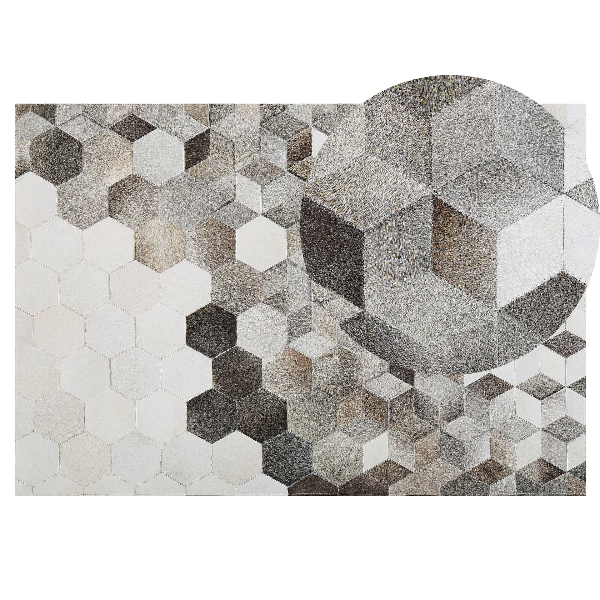 Beliani Dywan patchwork skórzany 140 x 200 cm szary SASON