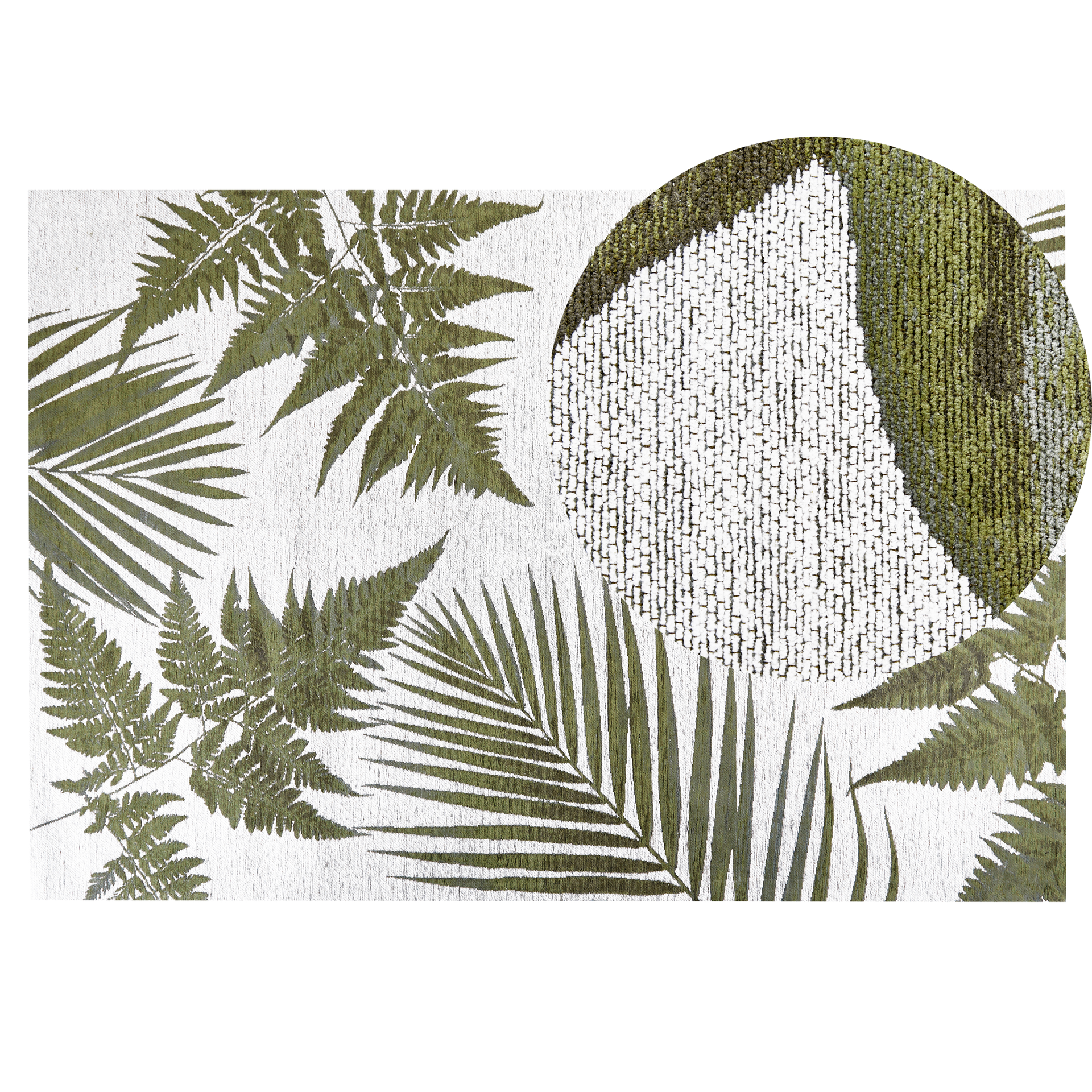 Dywan bawełniany motyw liści 140x200 cm zielony BARZAH