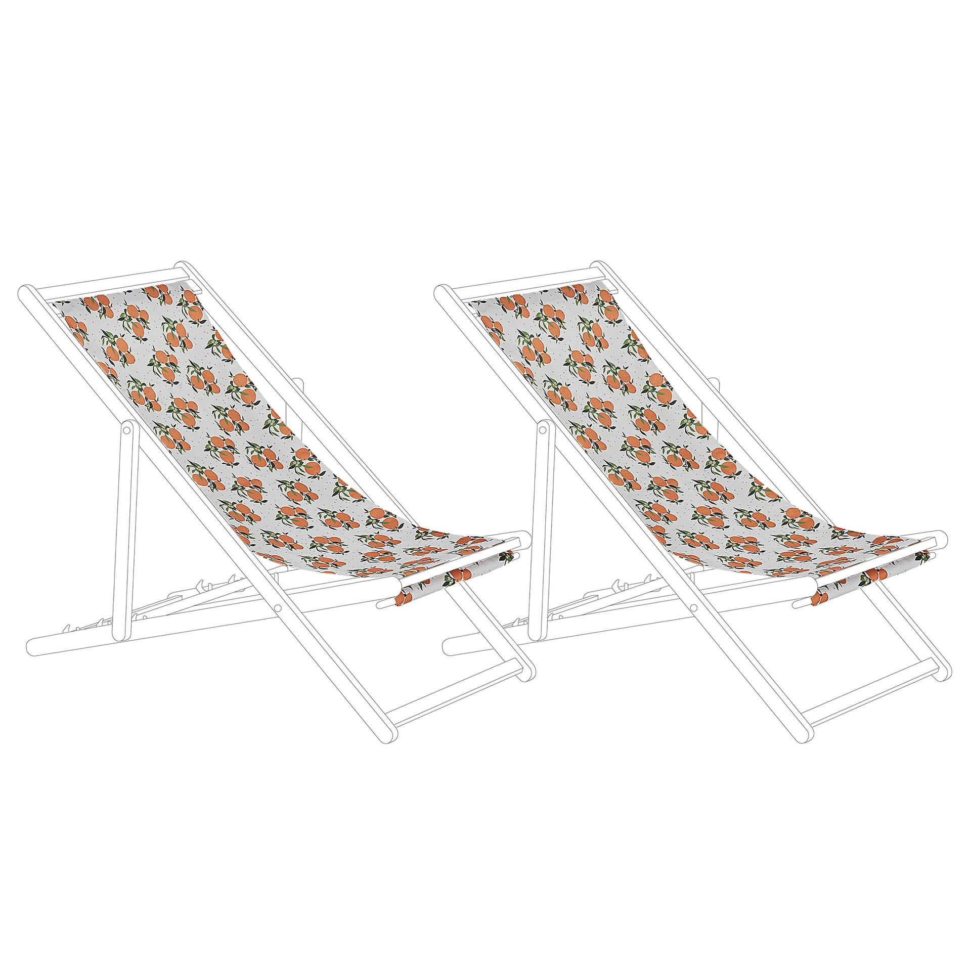 Zestaw 2 Tkanin Leżakowych Wzór W Pomarańcze Anzio / Avellino