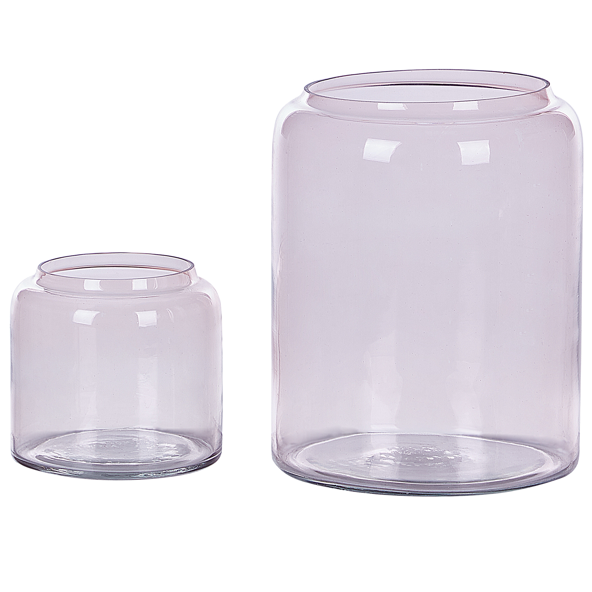 Komplet 2 Wazonów Na Kwiaty Szklany Różowy Rasam