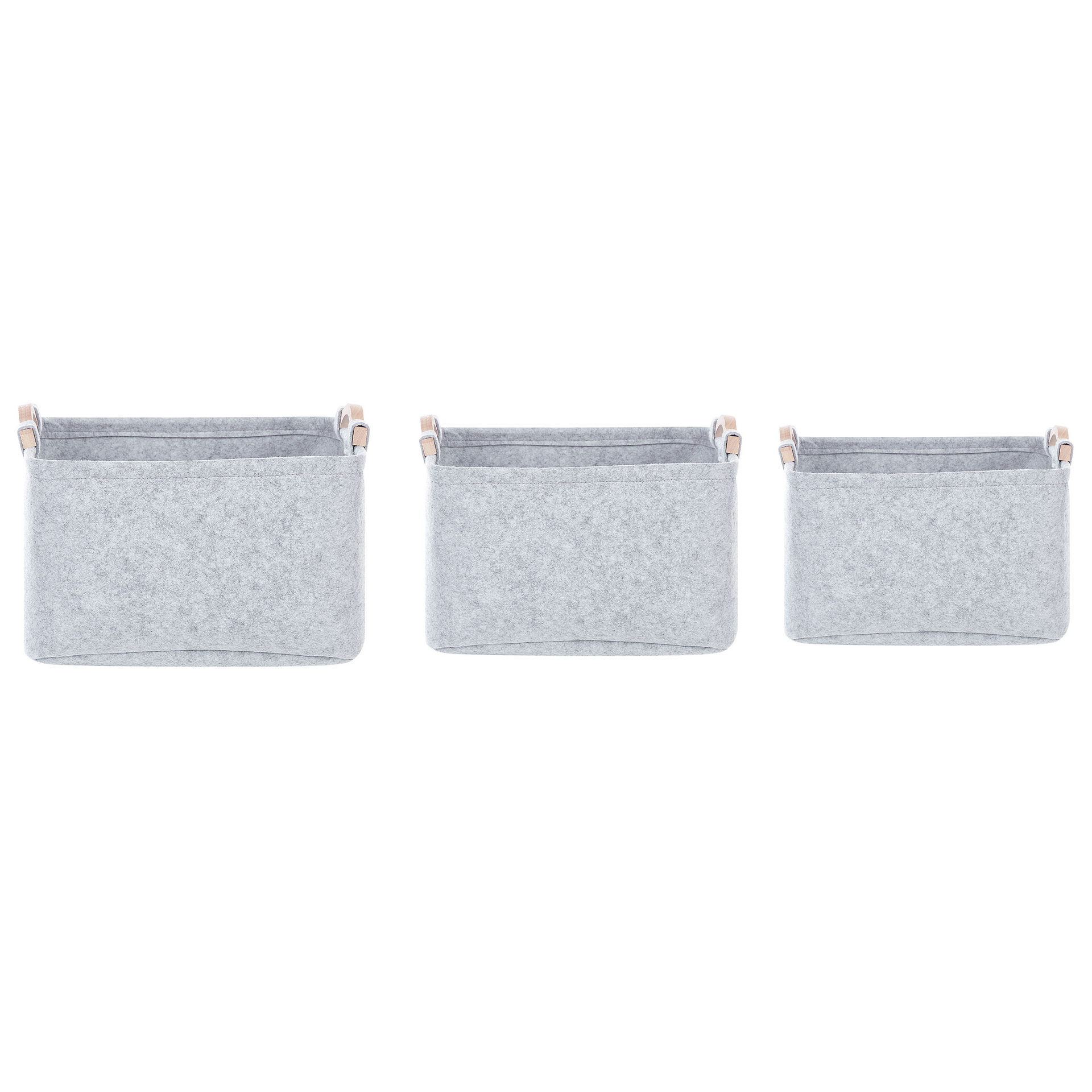 Zestaw 3 koszy filcowych szary BAYSAI