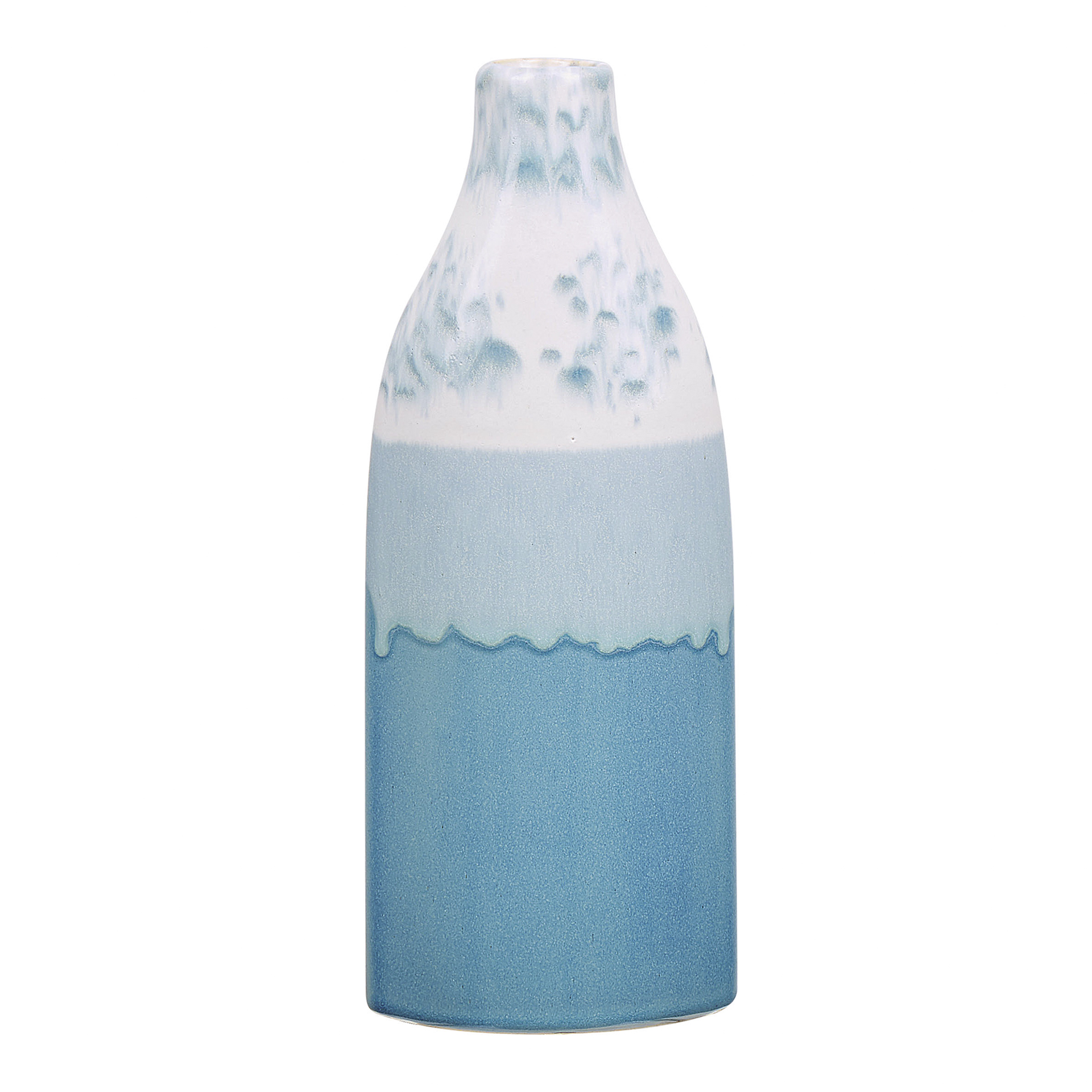 Wazon Na Kwiaty Ceramiczny 30 Cm Biało-niebieski Callipolis