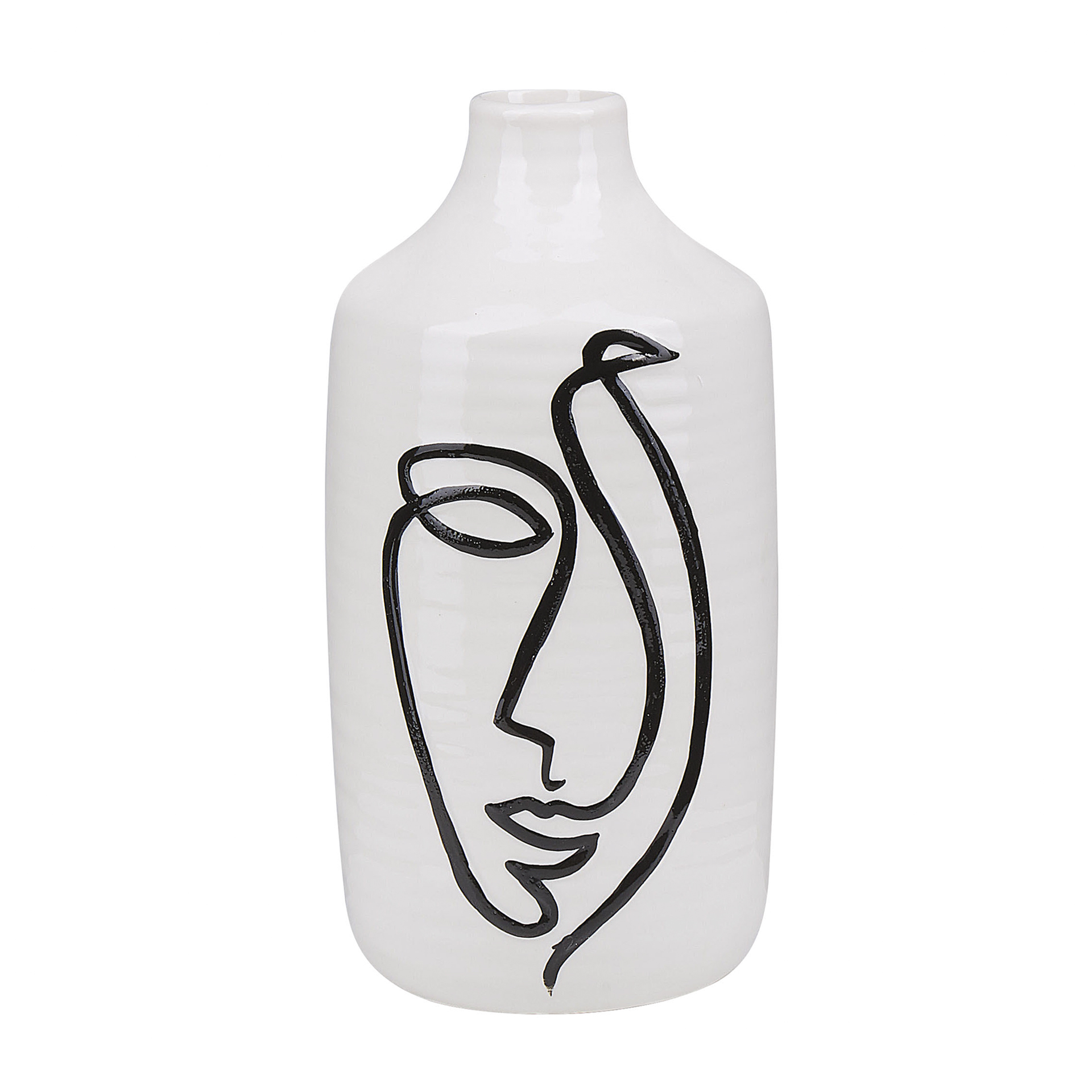 Wazon Na Kwiaty Ceramiczny Biały Aenus