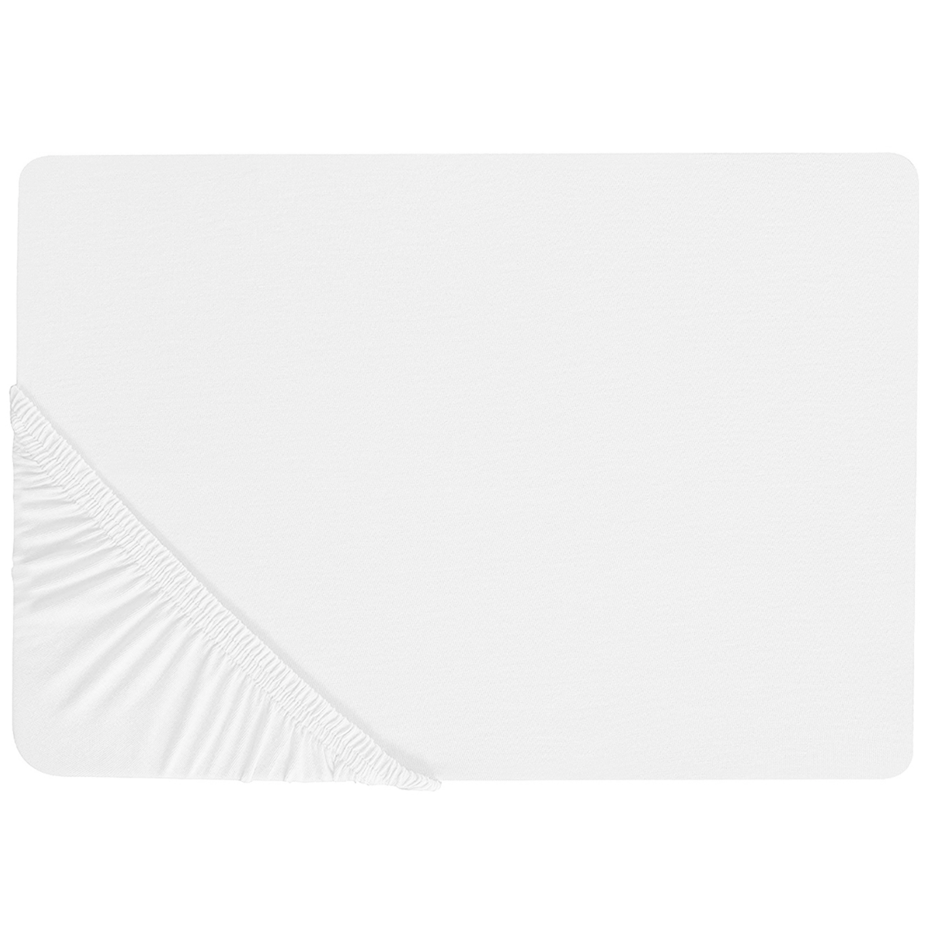 Фото - Постільна білизна Beliani Bawełniane prześcieradło z gumką 200 x 200 cm białe JANBU 