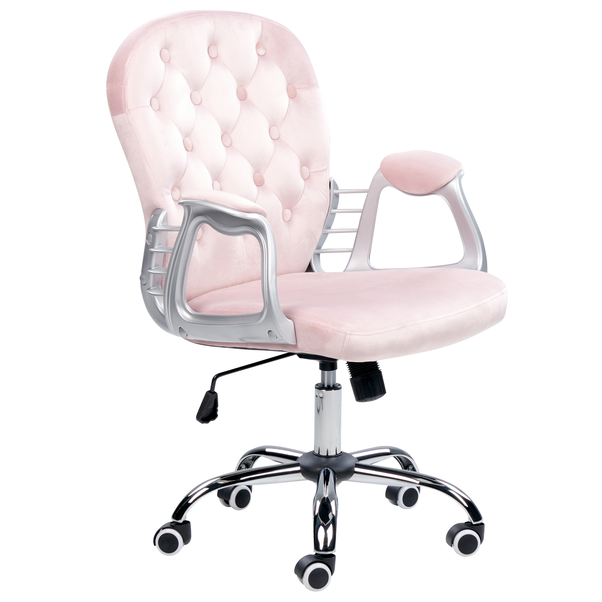 Krzesło biurowe regulowane welurowe różowe PRINCESS Lumarko!