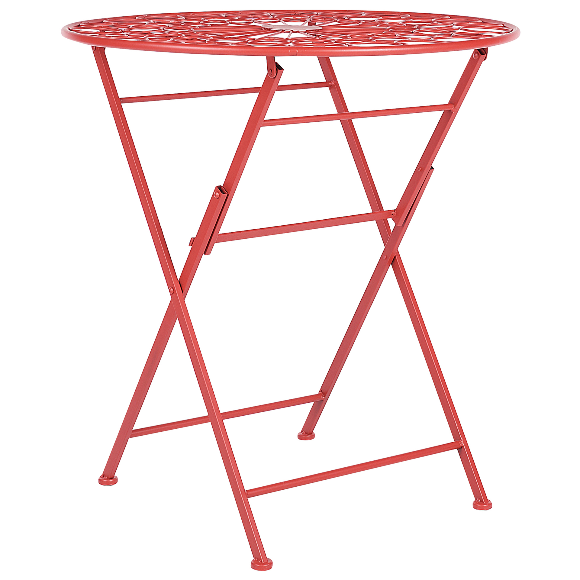 Stolik ogrodowy metalowy ø 70 cm czerwony SCARIO