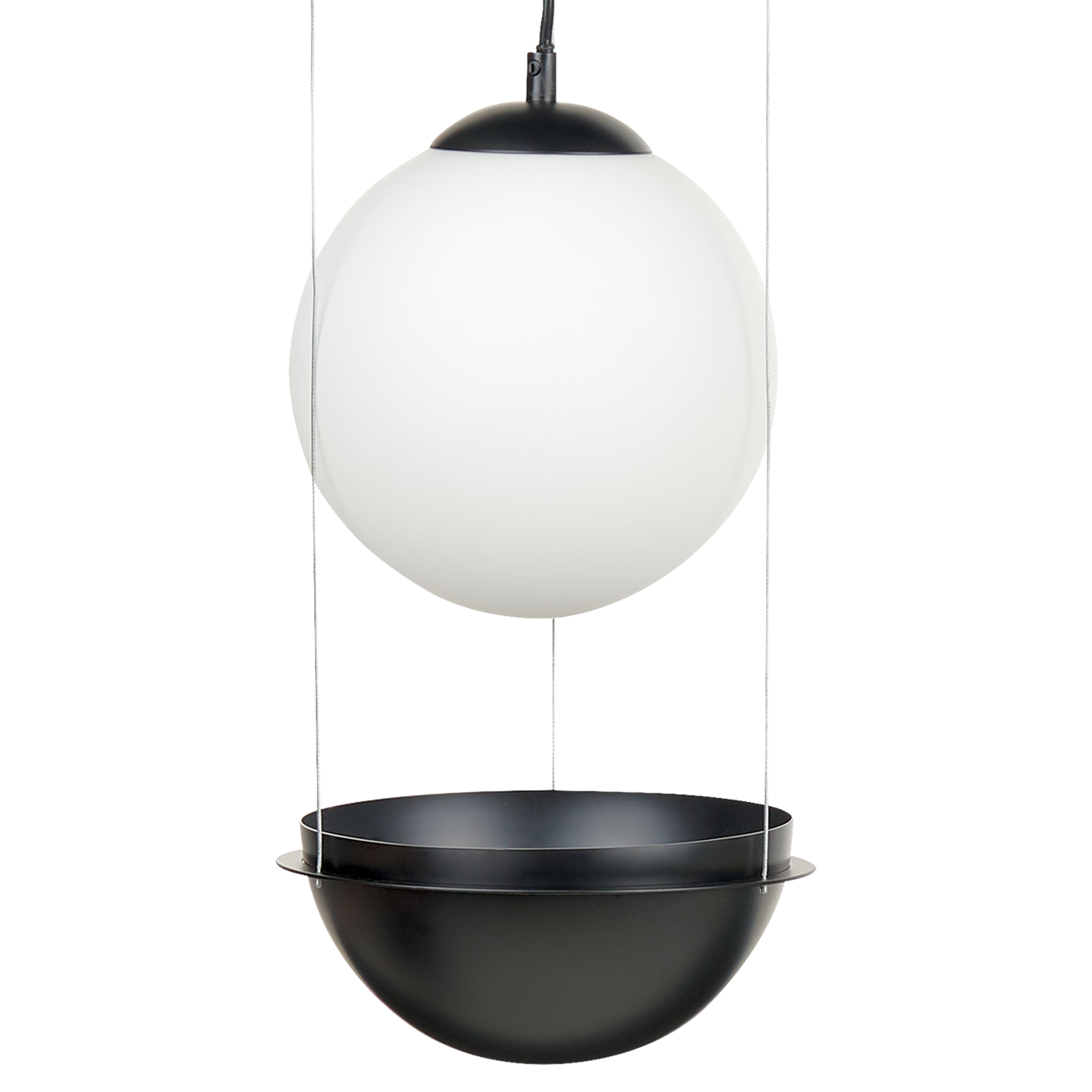 Lampa wisząca szklana czarna TOBINS