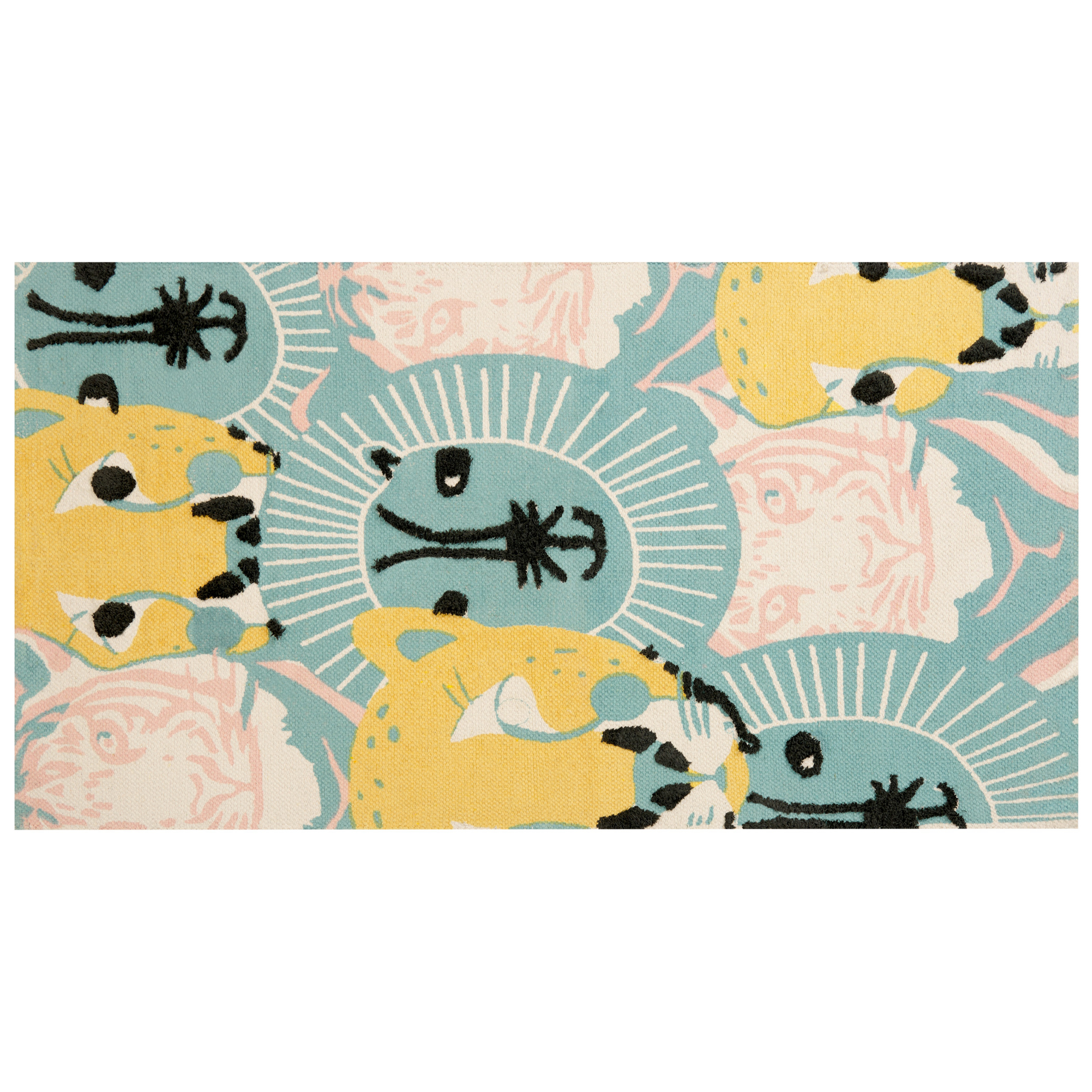 Dywan dziecięcy bawełniany motyw zwierzęcy 80 x 150 cm wielokolorowy TUTUT