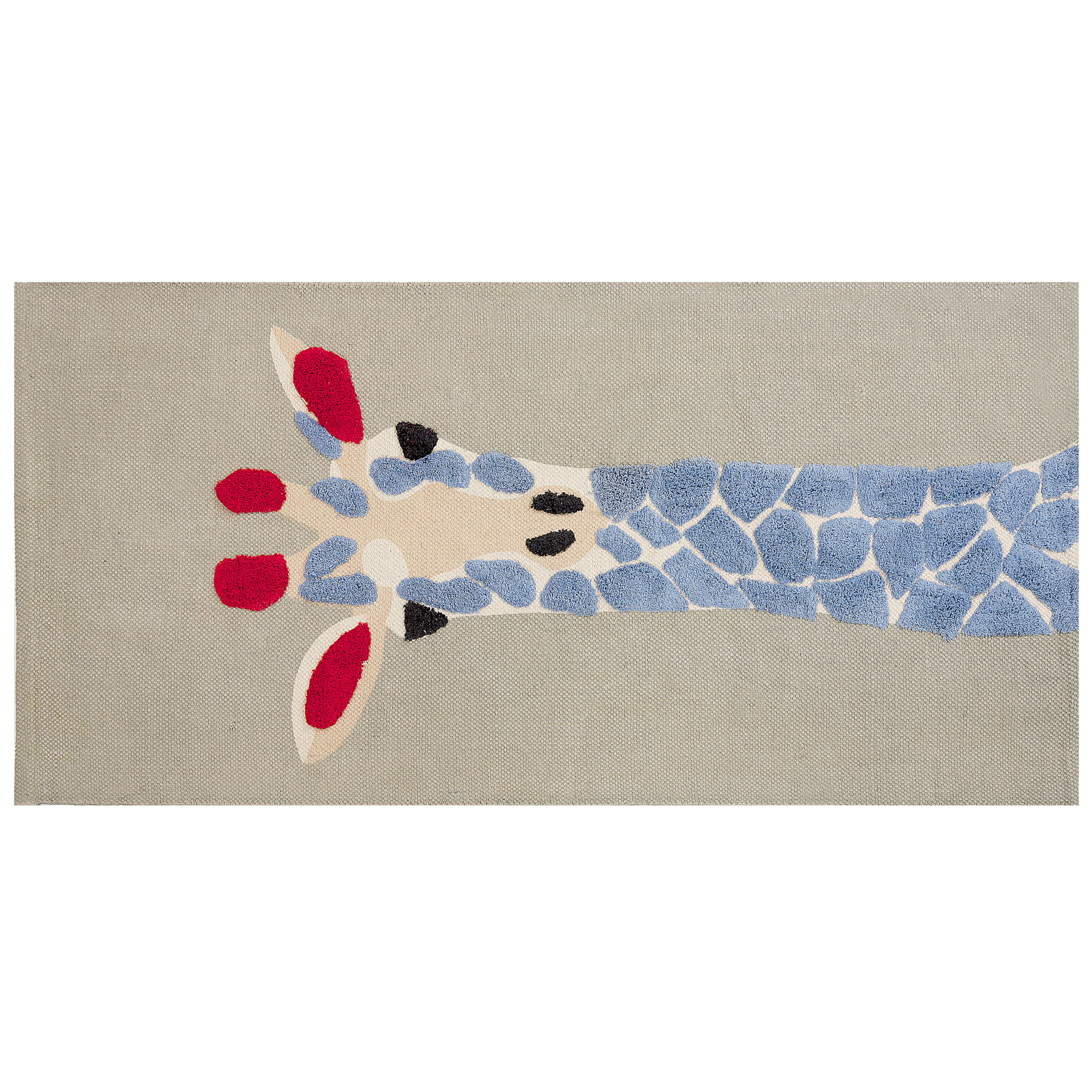 Dywan dziecięcy bawełniany motyw żyrafy 80 x 150 cm wielokolorowy SAKUBO