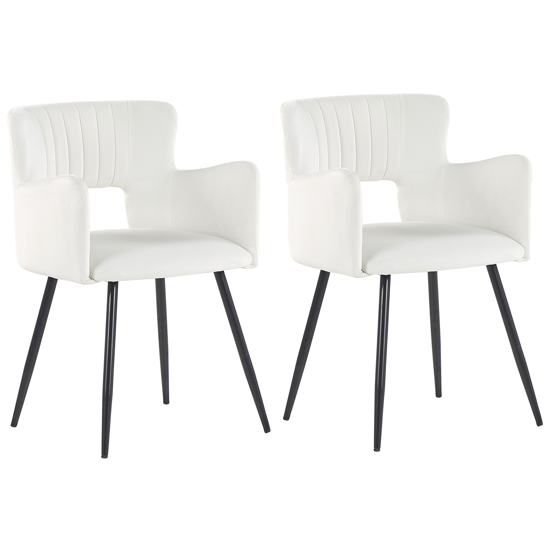 2 krzesła do jadalni welurowe białe SANILAC