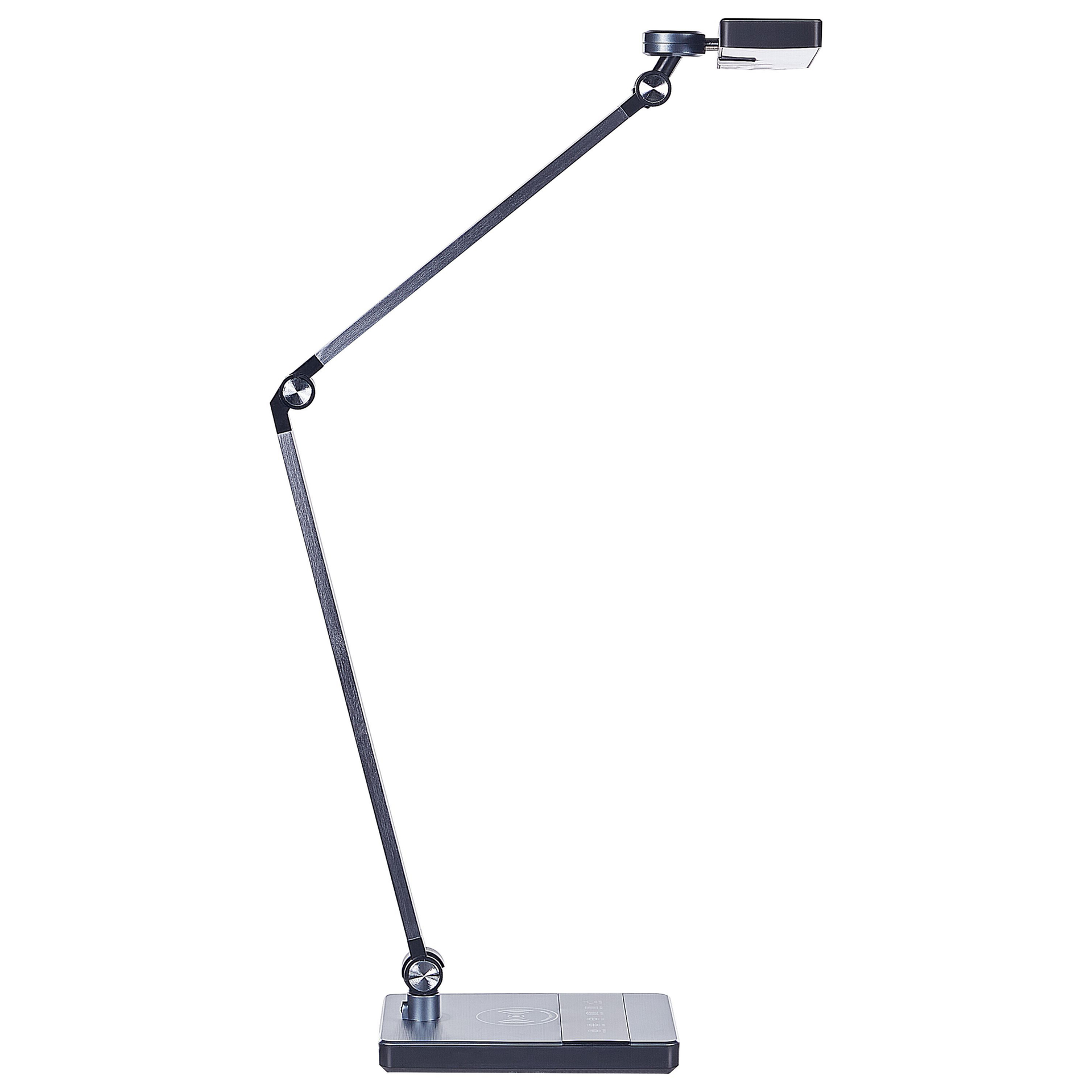 Lampa biurkowa LED metalowa z ładowarką indukcyjną czarna LACERTA