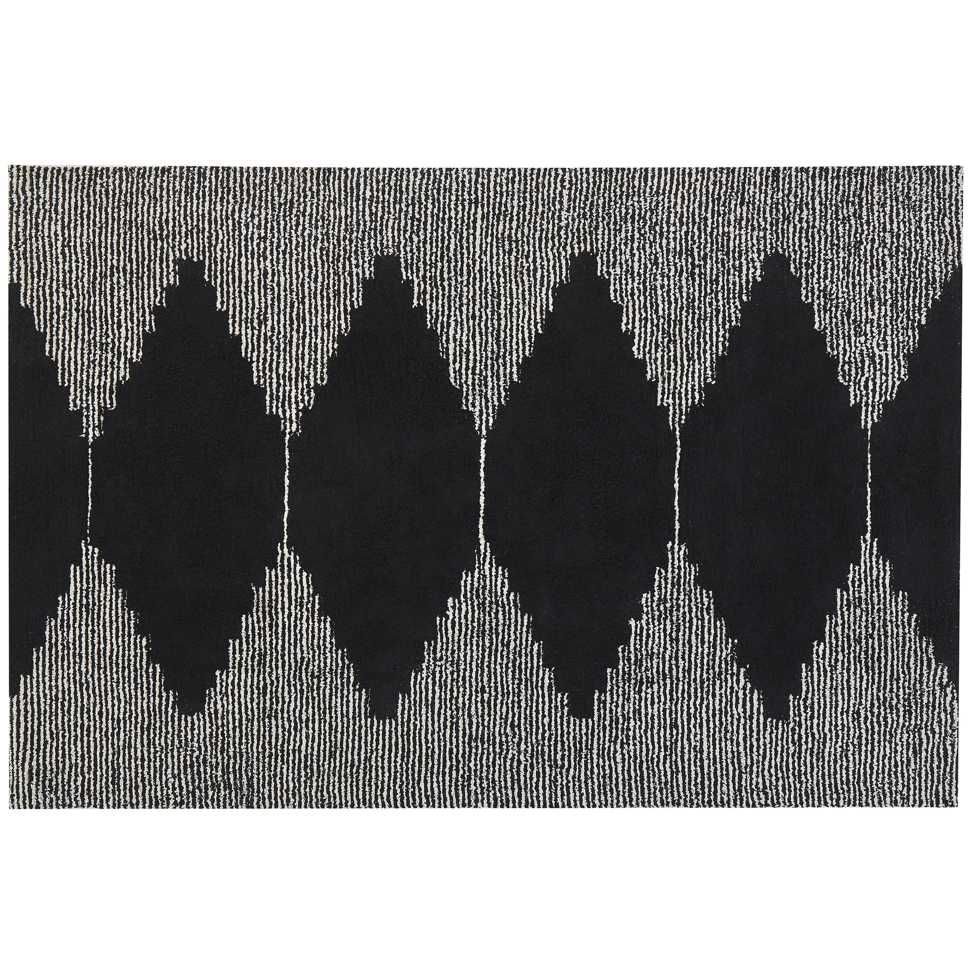 Dywan Bawełniany 160 X 230 Cm Czarno-biały Bathinda