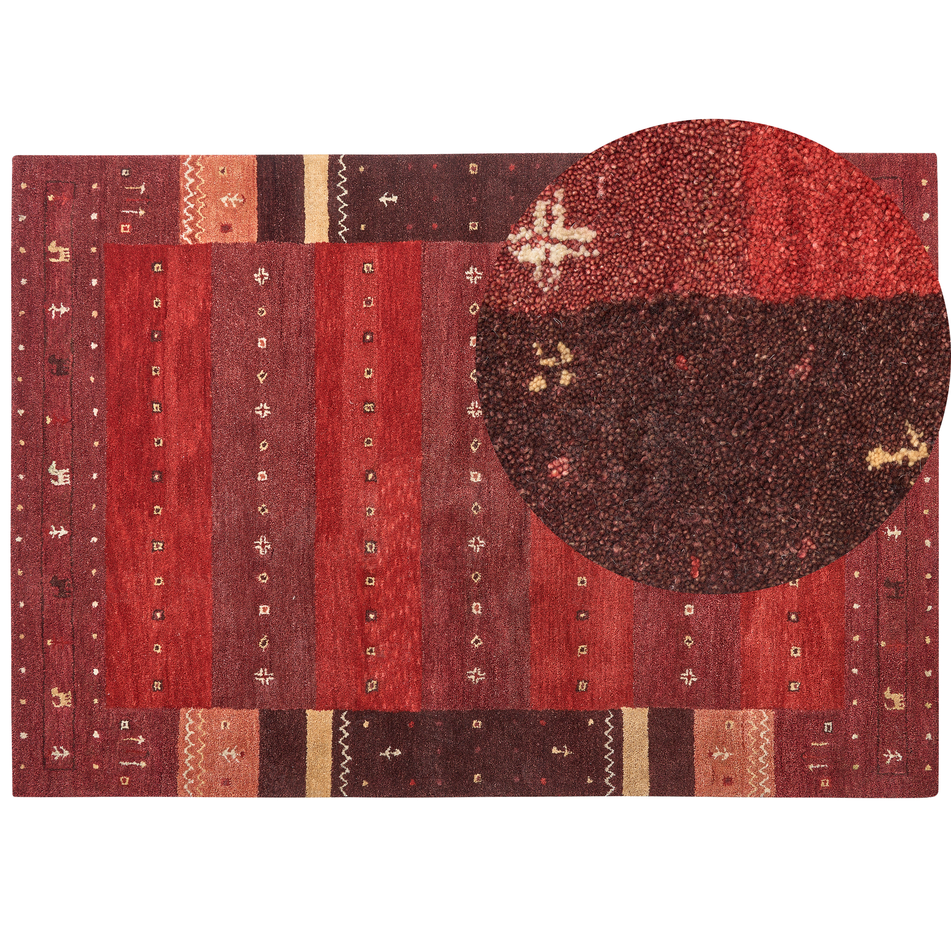 Dywan wełniany 160x230 cm czerowny SINANLI