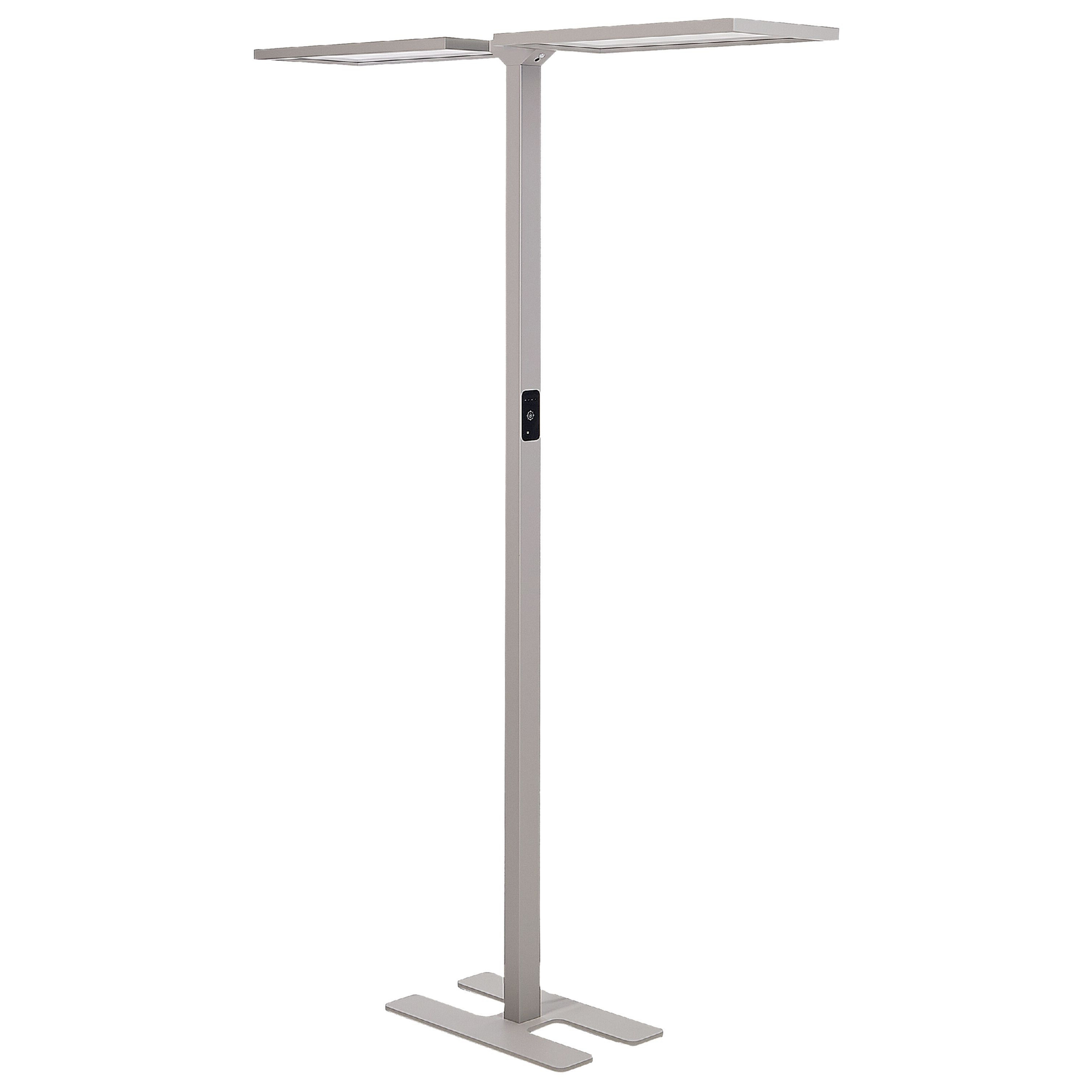Lampa podłogowa LED metalowa srebrna SCULPTOR