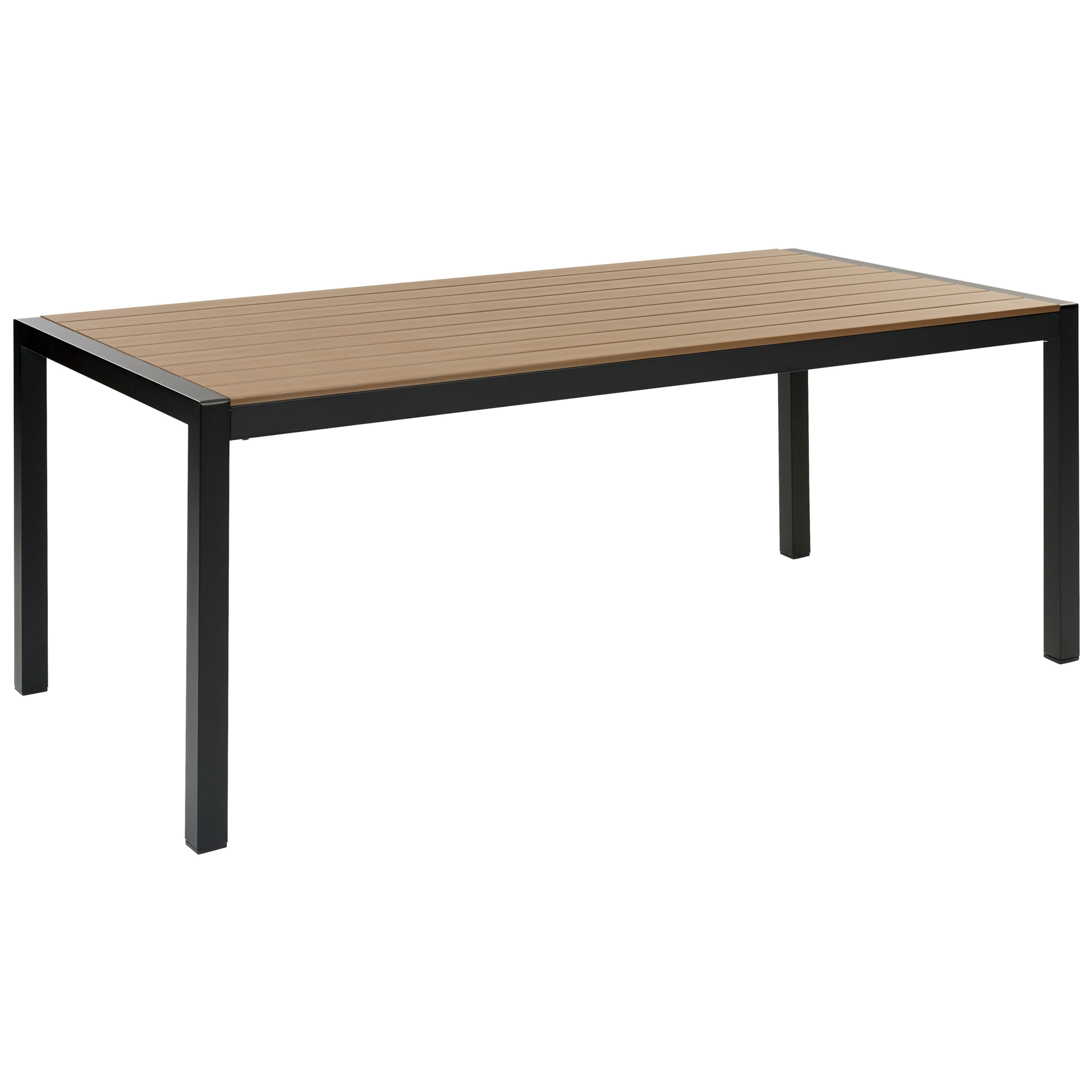 Stół ogrodowy 180 x 90 cm jasne drewno z czarnym VERNIO