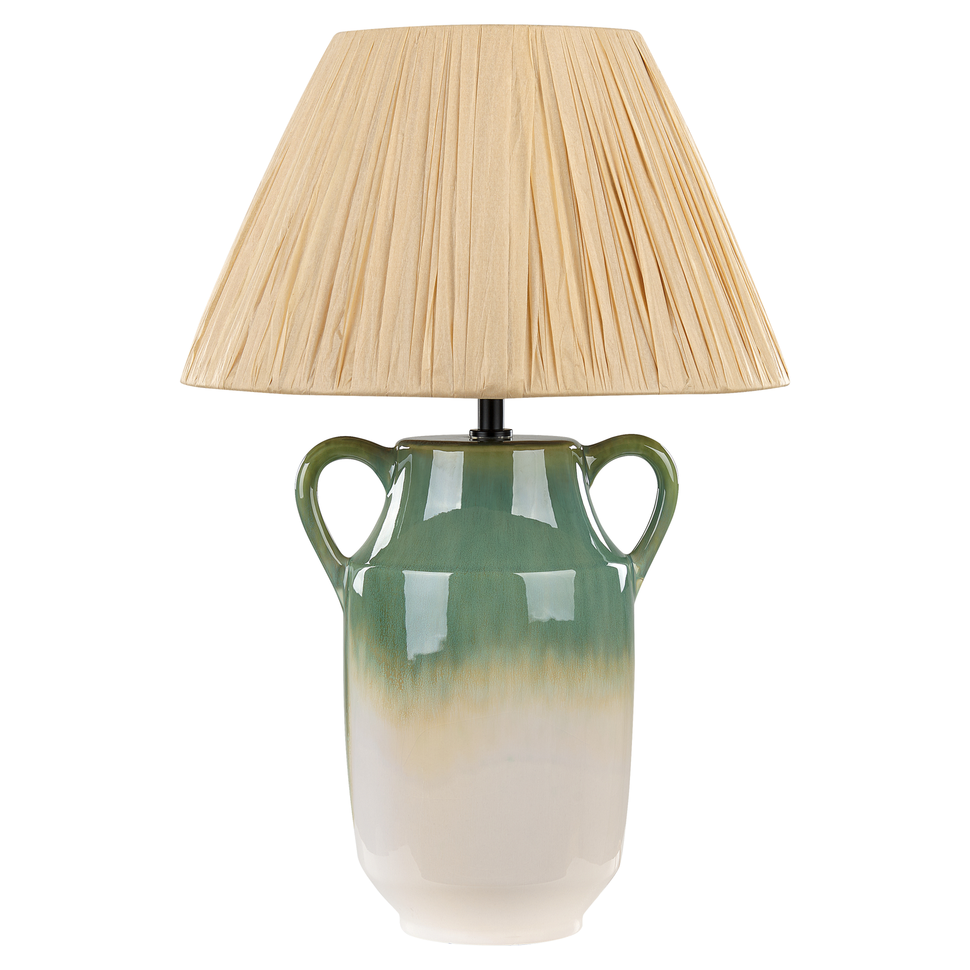 Lampa stołowa ceramiczna zielono-biała LIMONES
